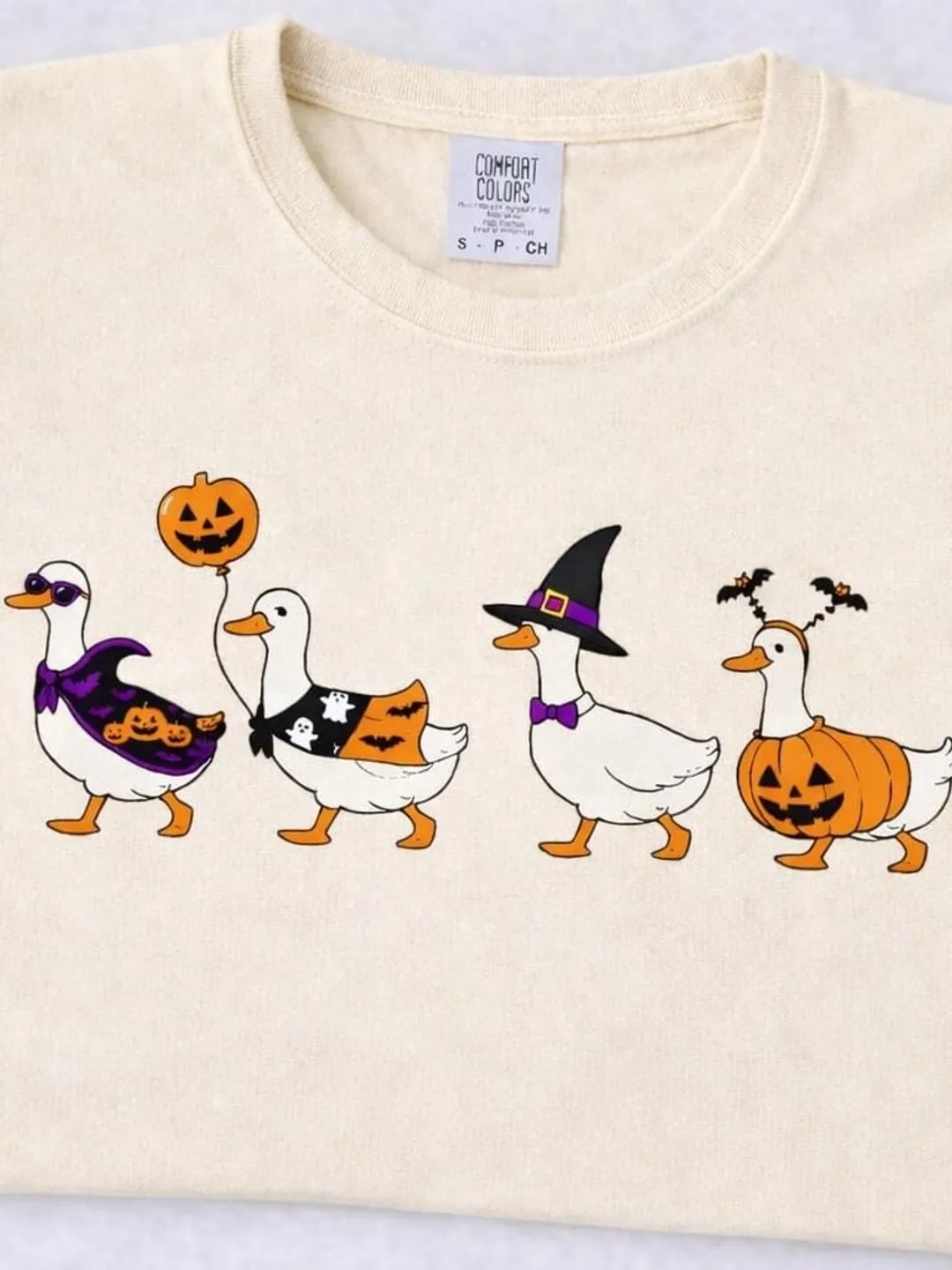 Halloween Duck Parade T-Shirt | Spooky Pumpkins, Witch Hats, Bats