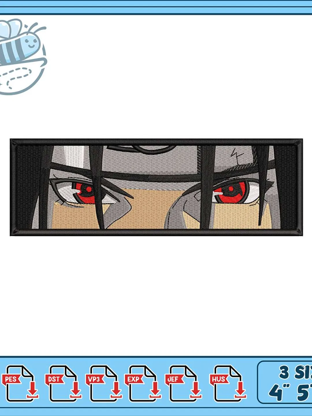 Itachi Sharingan Eyes Embroidery Design, Mangekyou Eyes Patch Machine Embroidery File, Anime Eyes Embroidery, Naruto Embroidery Design