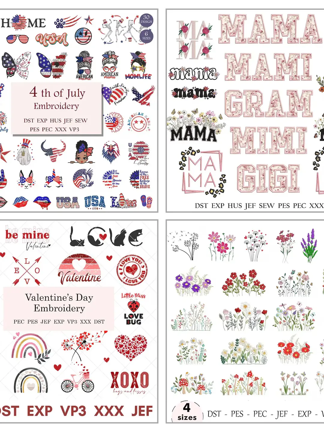 Mega Machine Embroidery Bundle, 2000+ Designs, Pes Dst Jef Exp Xxx Vp3 ...