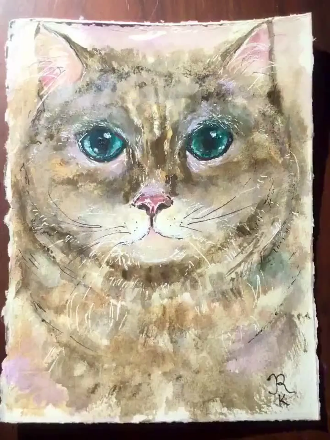 Fat grey cat original painting,watercolor original wall art,watercolor ...