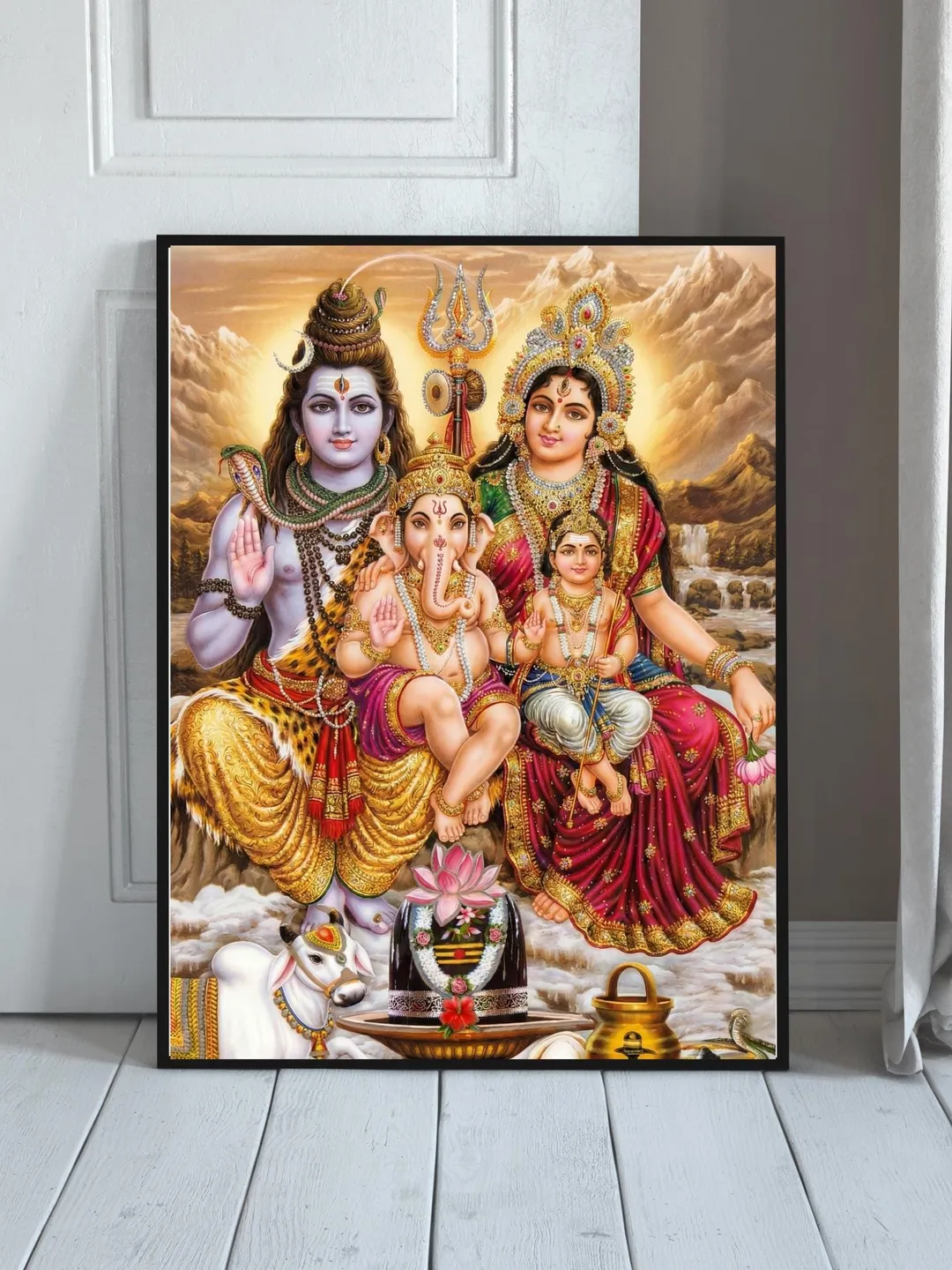 Shiv Parivaar God Shiva wall art, Hindu God, Indian print, Mahadev