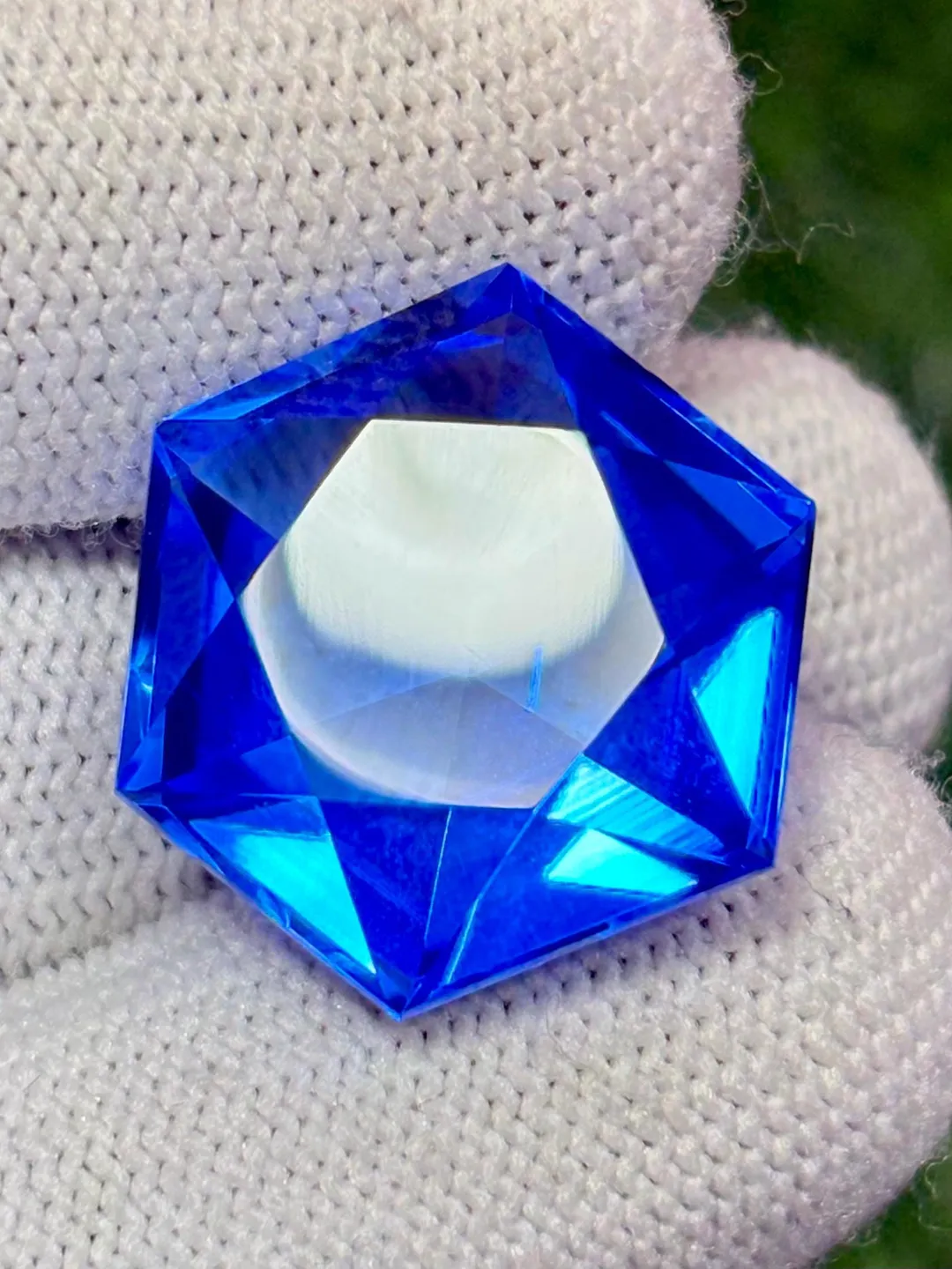 30 Ct Sky Blue Topaz Gem: Fancy Star Cut, December Birthstone