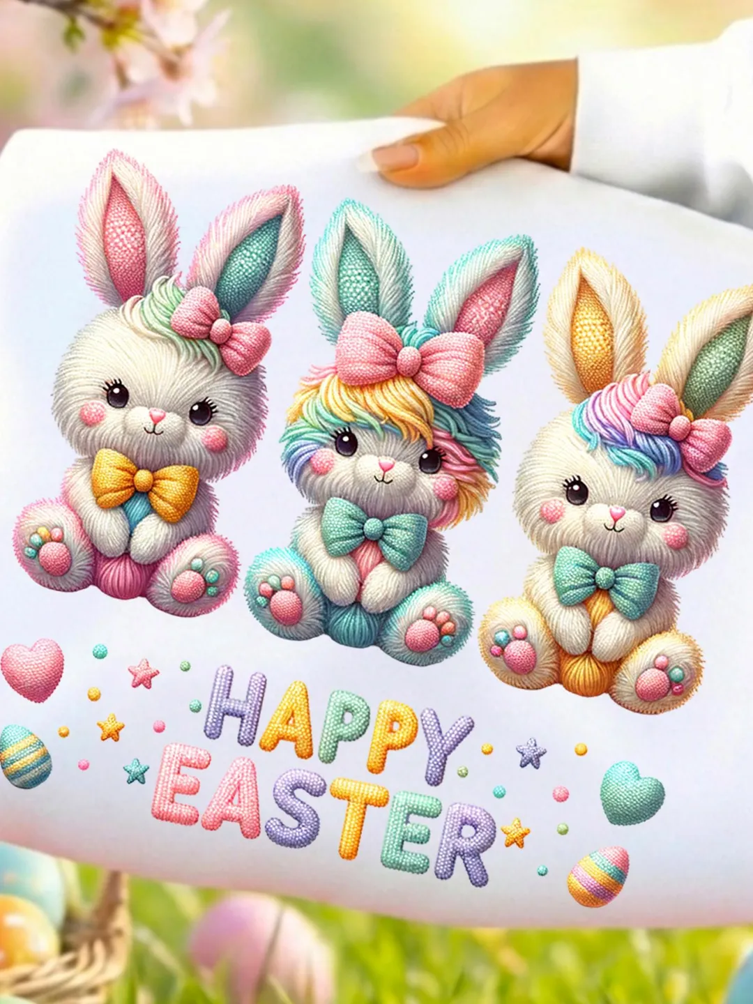Latch Hook Easter Bunny PNG, Retro Easter Bunny, Coquette Bunny PNG ...