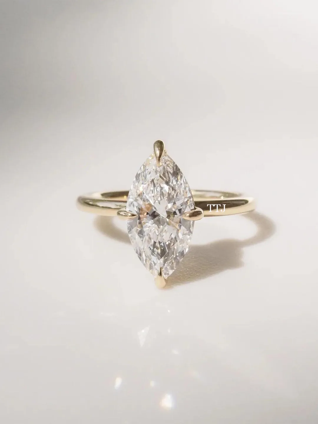 Marquise Moissanite Diamond Engagement Ring Solitaire Gold Travel Ring Designer Silver Promise Ring Wedding Anniversary Ring Gift For Her