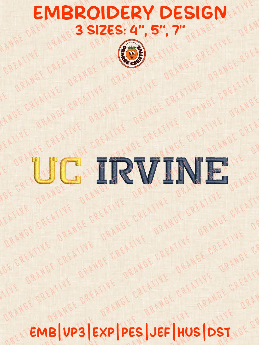 NCAA UC Irvine Wordmark Logo Embroidery Files, NCAA UC Irvine Anteaters Team Embroidery Designs, Football Team Machine Embroidery Files, NCAA Machine Embroidery, Digital Download