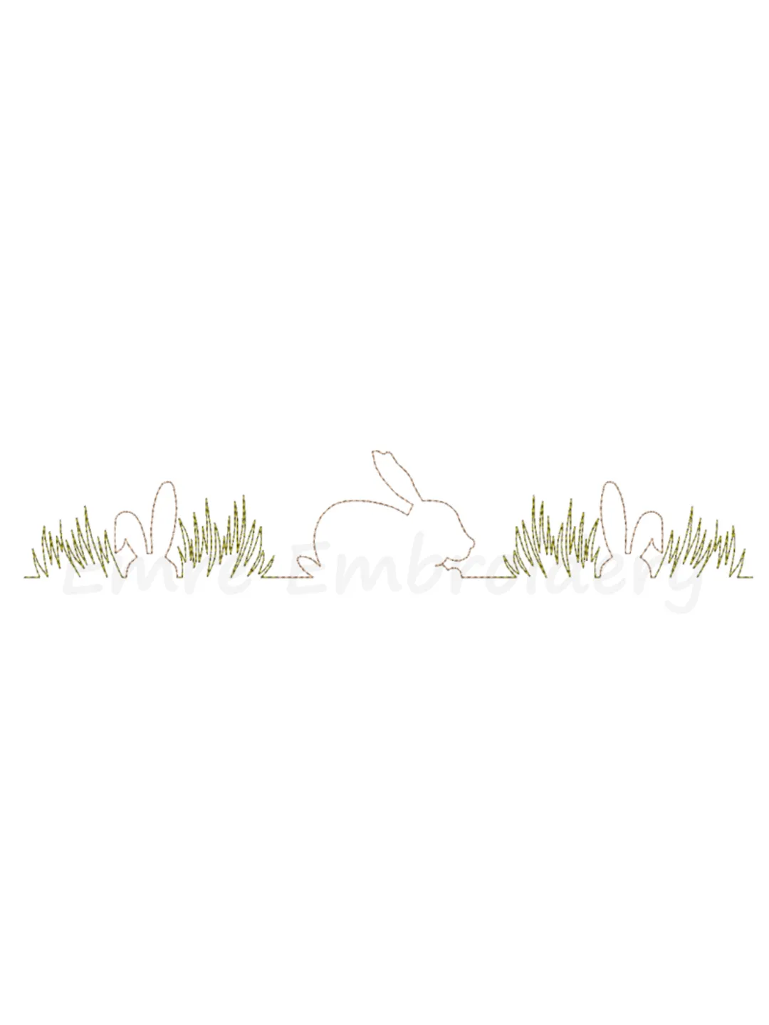 Easter Bunny Line Art Embroidery, Machine Embroidery Design, 6 Sizes, Instant Download