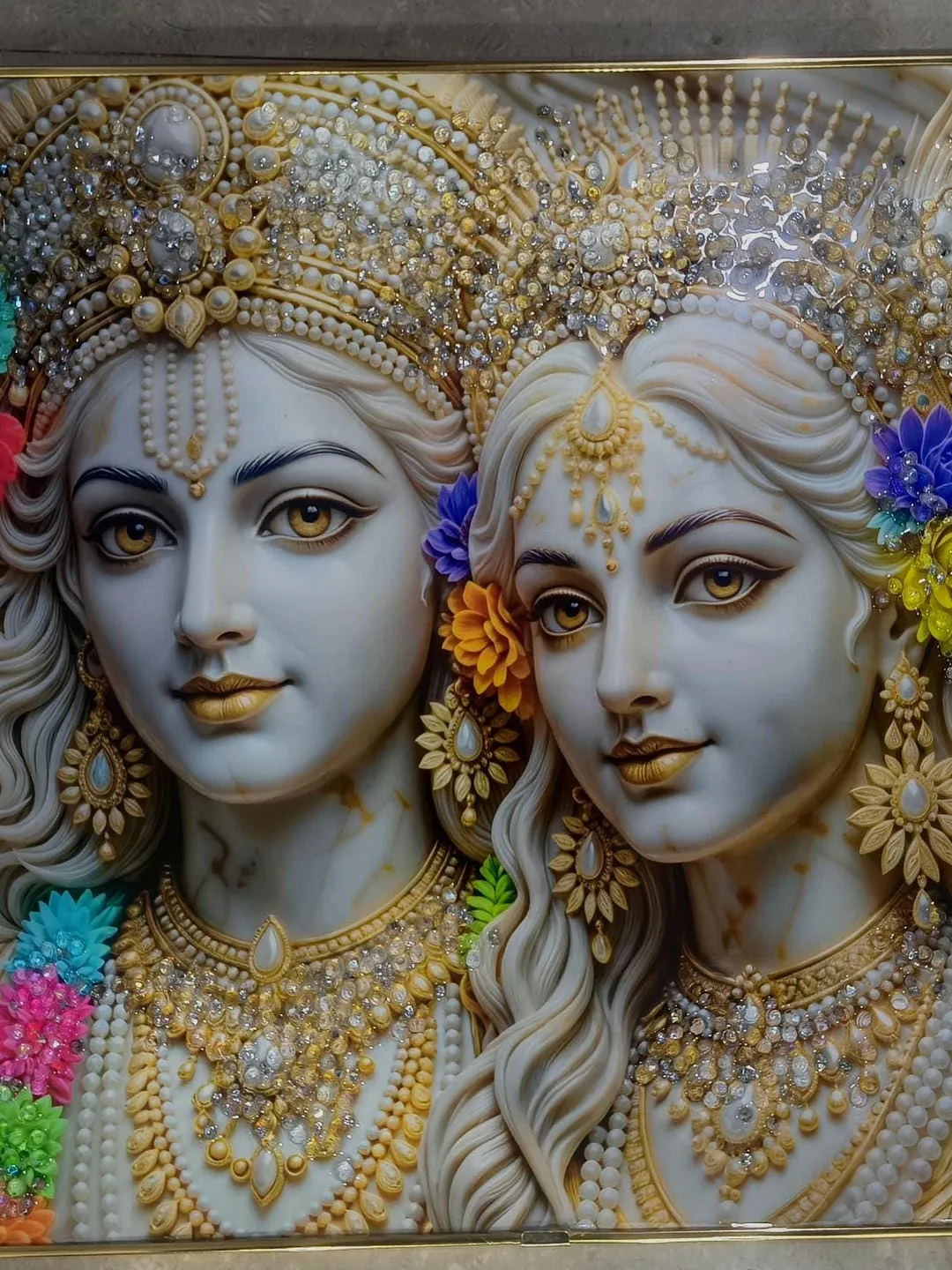 Radha krushna stone work photo