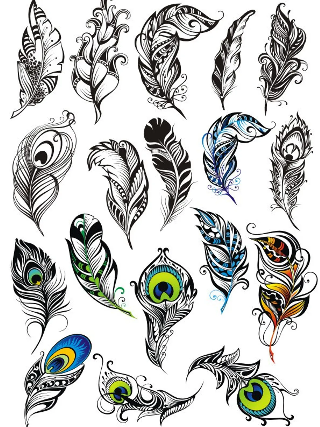 Digital Template Cnc Router Files Cnc Feathers Files for Wood Laser Cut Pattern