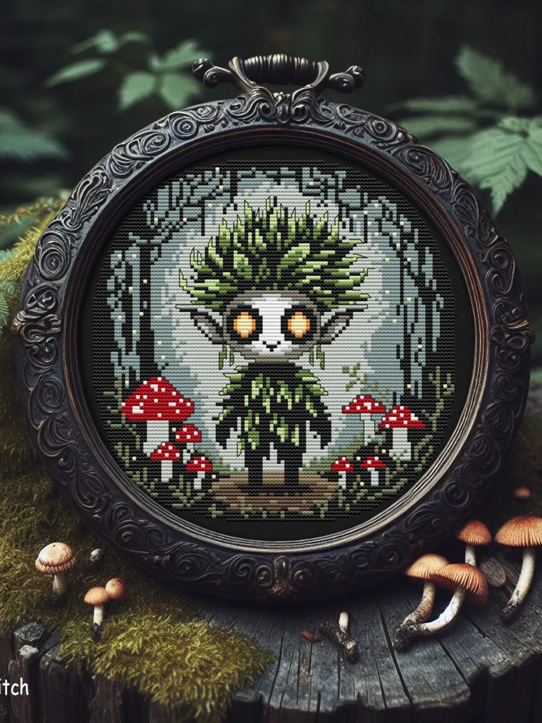 Stories of the Mornwood and Leshy Longleaf cross stitch pattern, DMC/ANCHOR floss colors