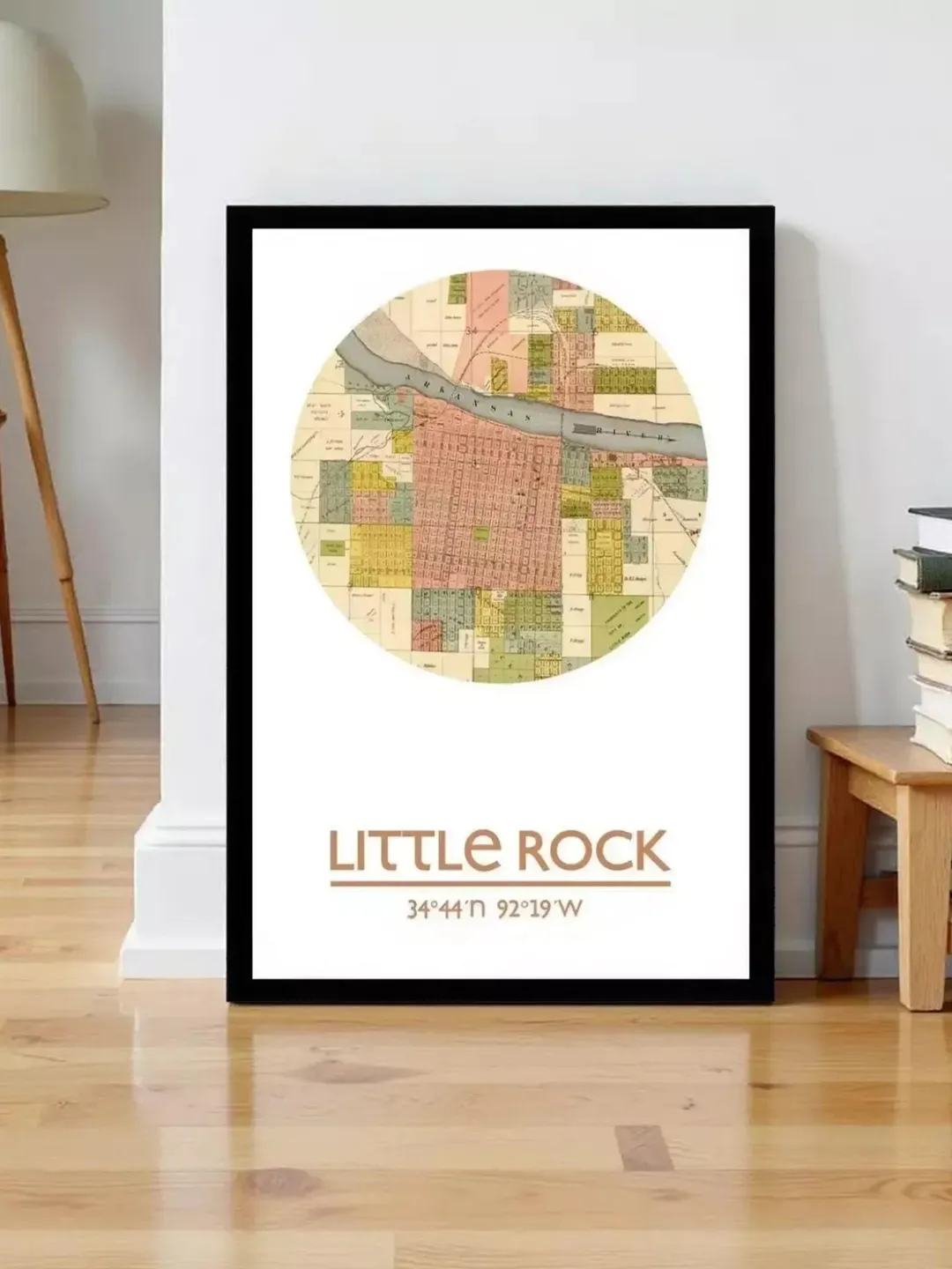 Little Rock City Map Art Print: Arkansas Travel Poster