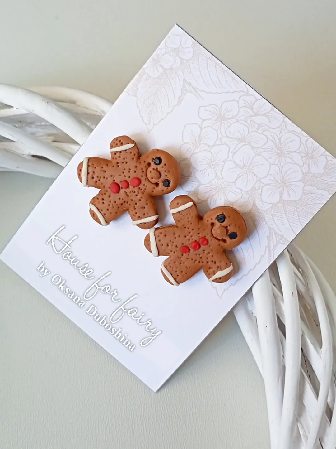 Gingerbread studs earrings/Christmas earrings/Xmax posts/Celebration gift/NEW YEAR Party Earrings/Holiday earrings