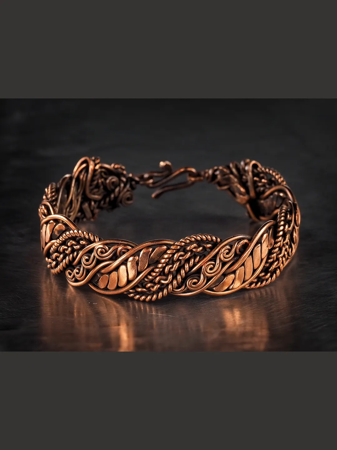 Wire wrapped copper bracelet for woman Antique style copper jewelry WireWrapArt