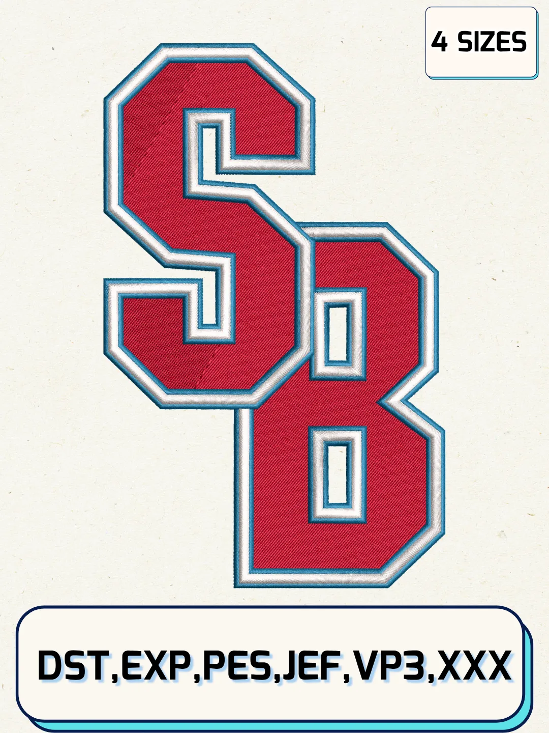 Stony Brook Seawolves Logos Embroidery Design Files, NCAA Logos Embroidery Designs, Machine Embroidery Files, 4 Sizes