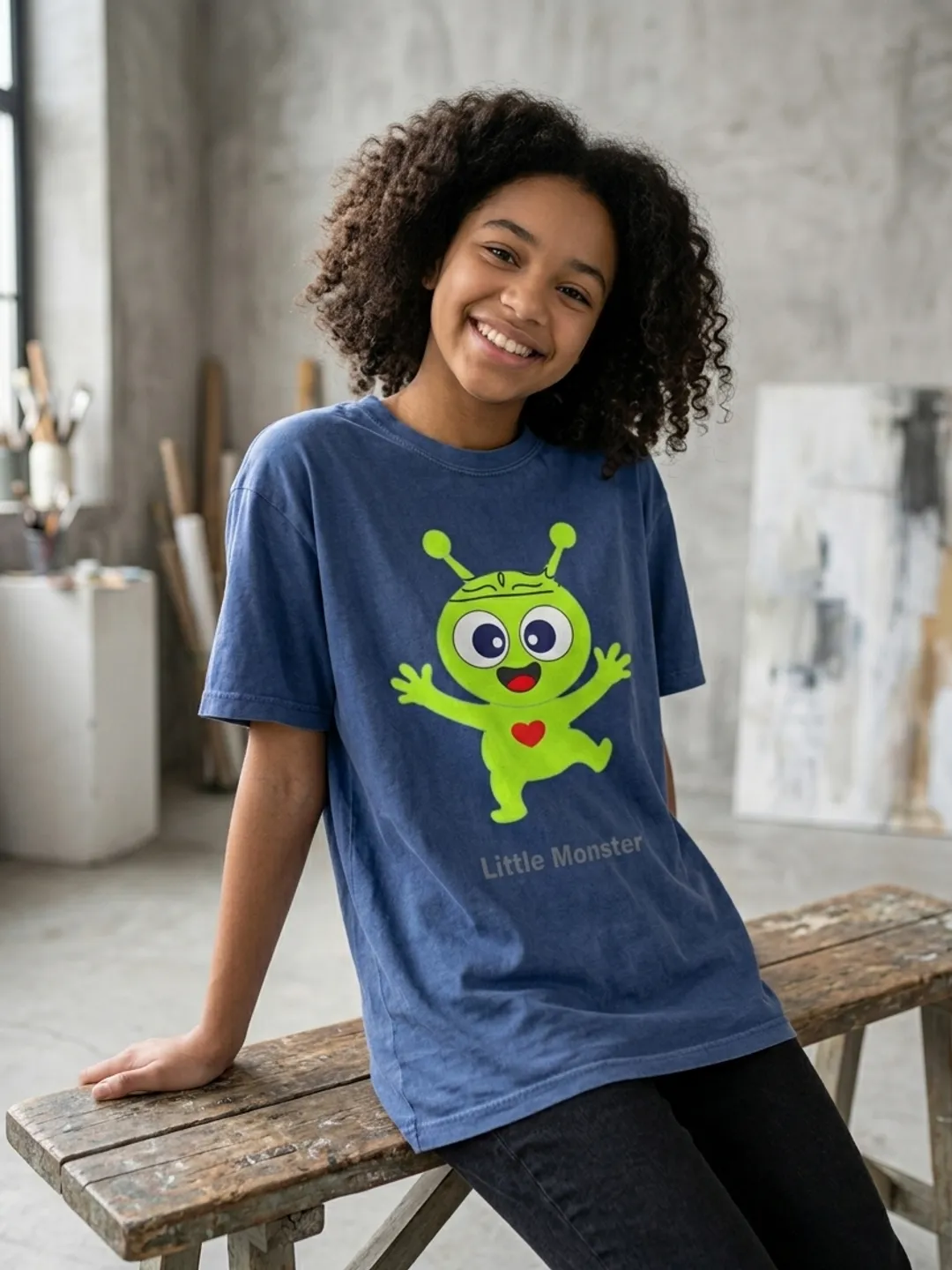 Little Monster Cute Alien PNG, Kids T-Shirt & Baby Design