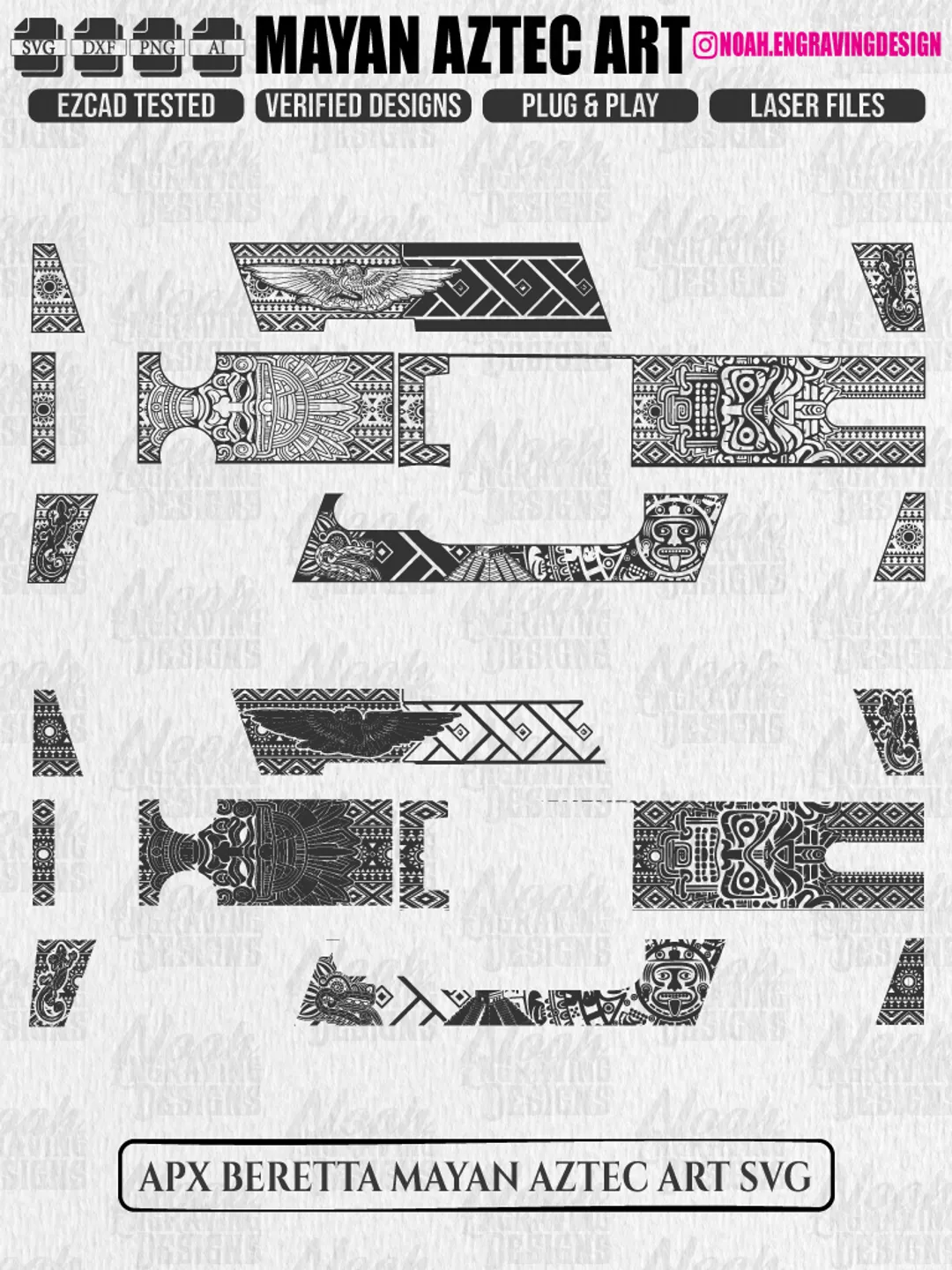 Glock 19 Gen 3 Aztec Design,glock aztec patterns,aztec dragon vector ...