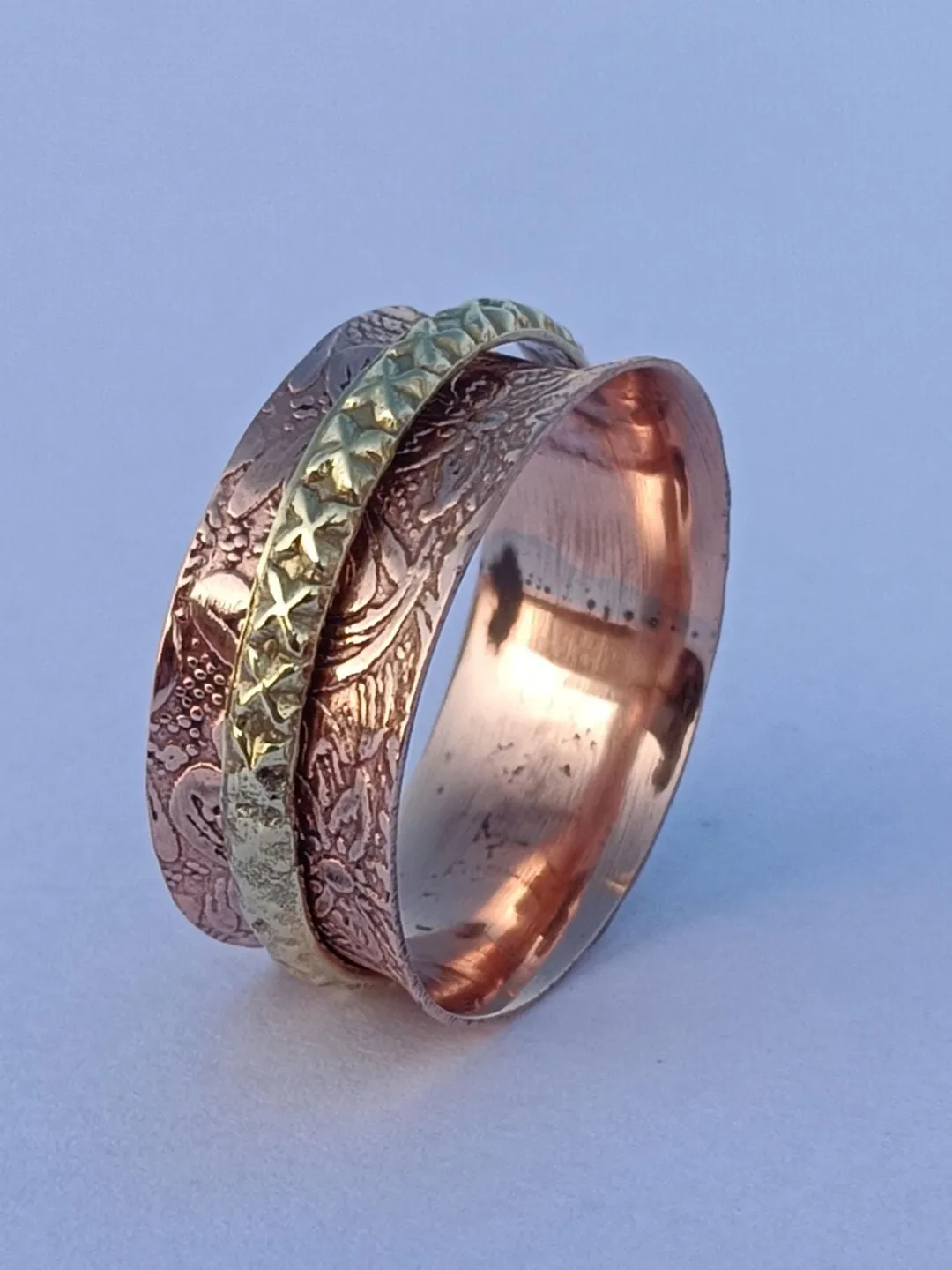 Handmade Cupper Ring, Copper Wire Spinner Ring, 100% Pure Cupper Jewelry Ring, Spinner Ring, Thumb Band Men's Ring, Partywear Woman Ring,