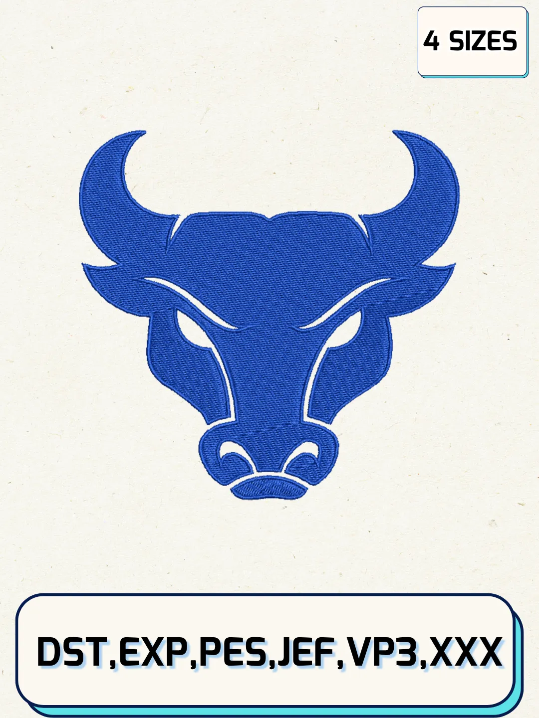 Buffalo Bulls Logos Embroidery Design Files, NCAA Logos Embroidery Designs, Machine Embroidery Files, 4 Sizes