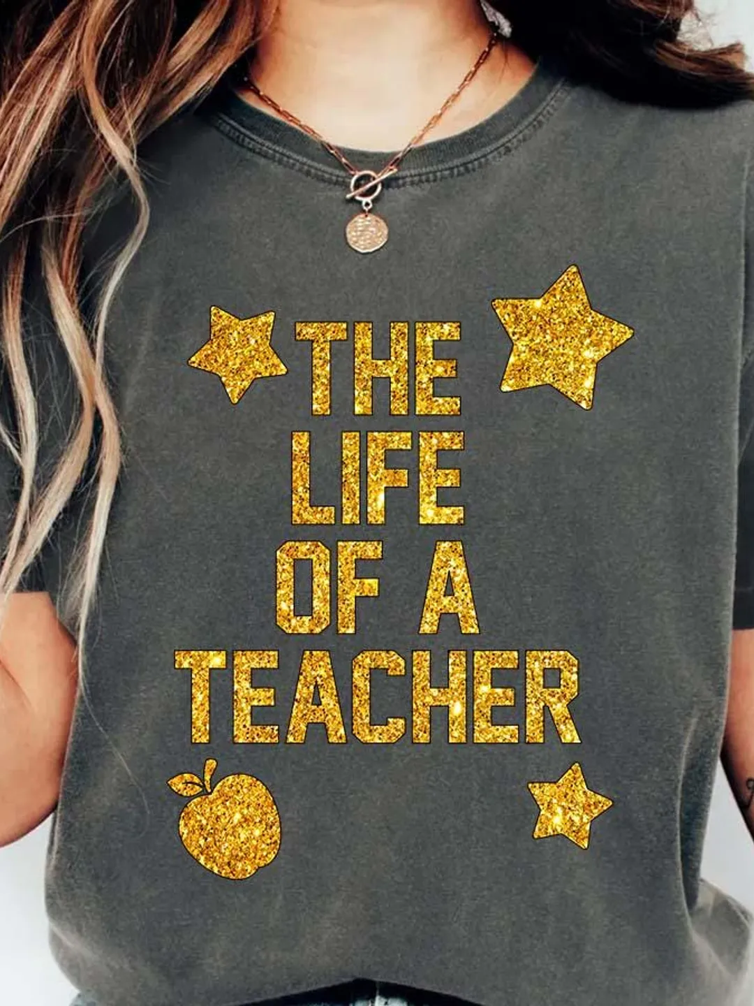 Glitter Teacher Life Comfort Colors Shirt: Showgirl Style Tee