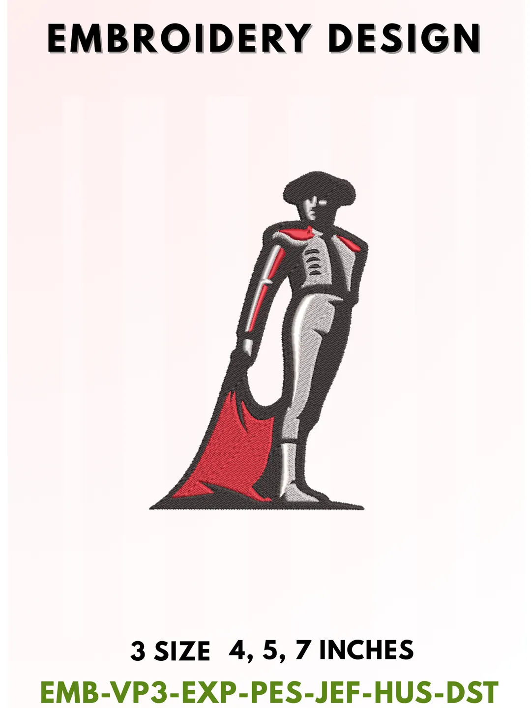 Matador Football Embroidery Design, College Sports Embroidery Files, Sports Machine Embroidery Files, 3 Sizes, Instant Download