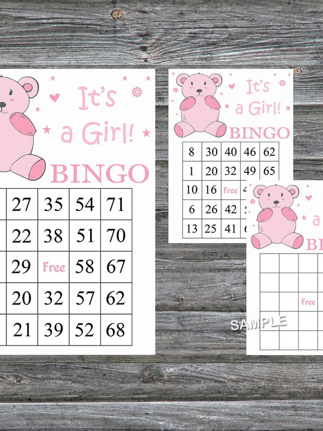 Pink Teddy bear bingo cards,Teddy bear bingo game,Woodland printable bingo cards,60 Bingo Cards,INSTANT DOWNLOAD--213
