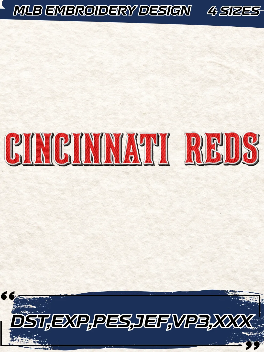 Cincinnati Baseball Embroidery Design - Jersey Logos - Machine Embroidery File