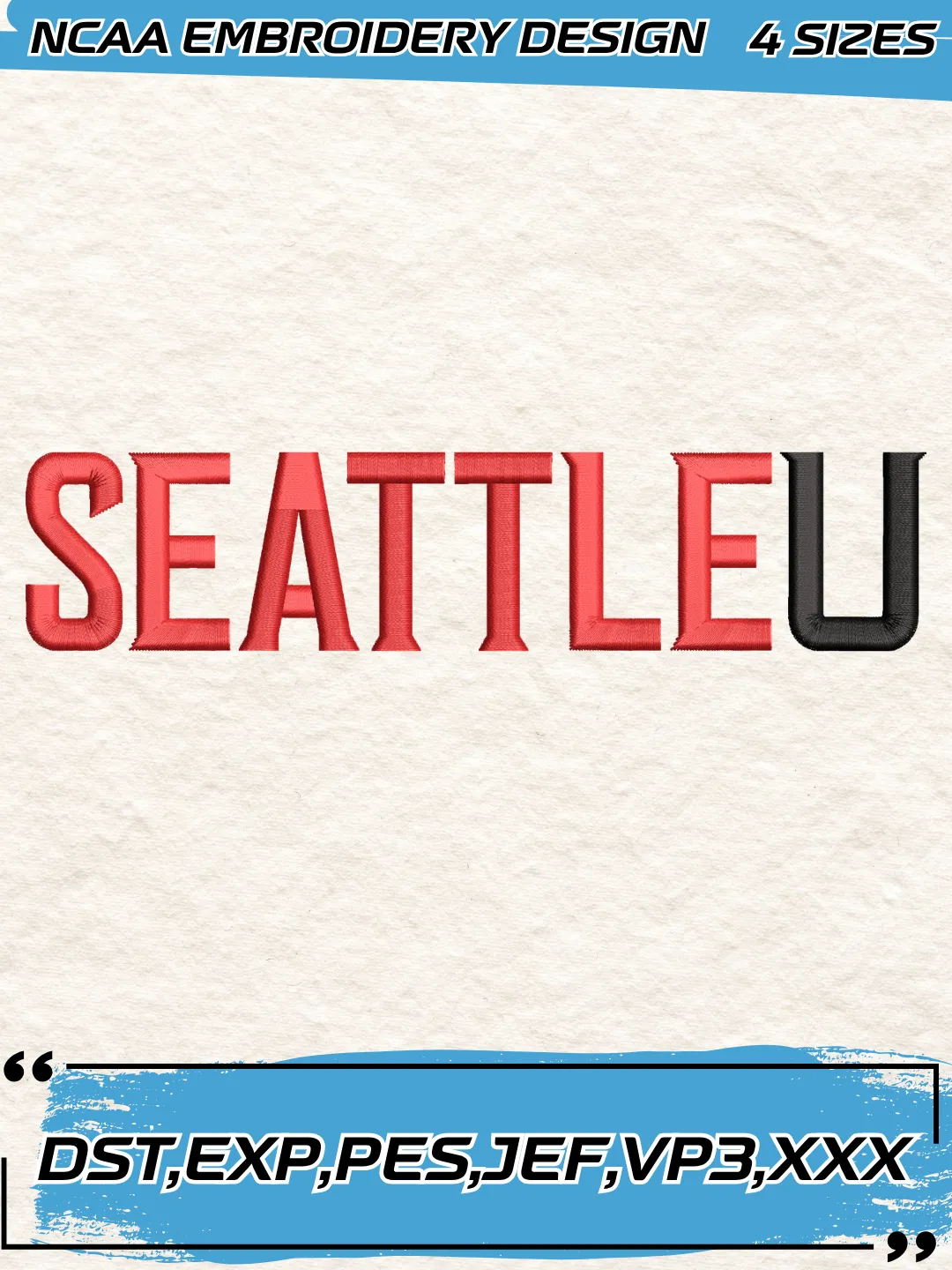 Seattle Redhawks Logos Embroidery Design,NCAA Logo Embroidery Design,Machine Embroidery Design File,4 Sizes, Digital Download
