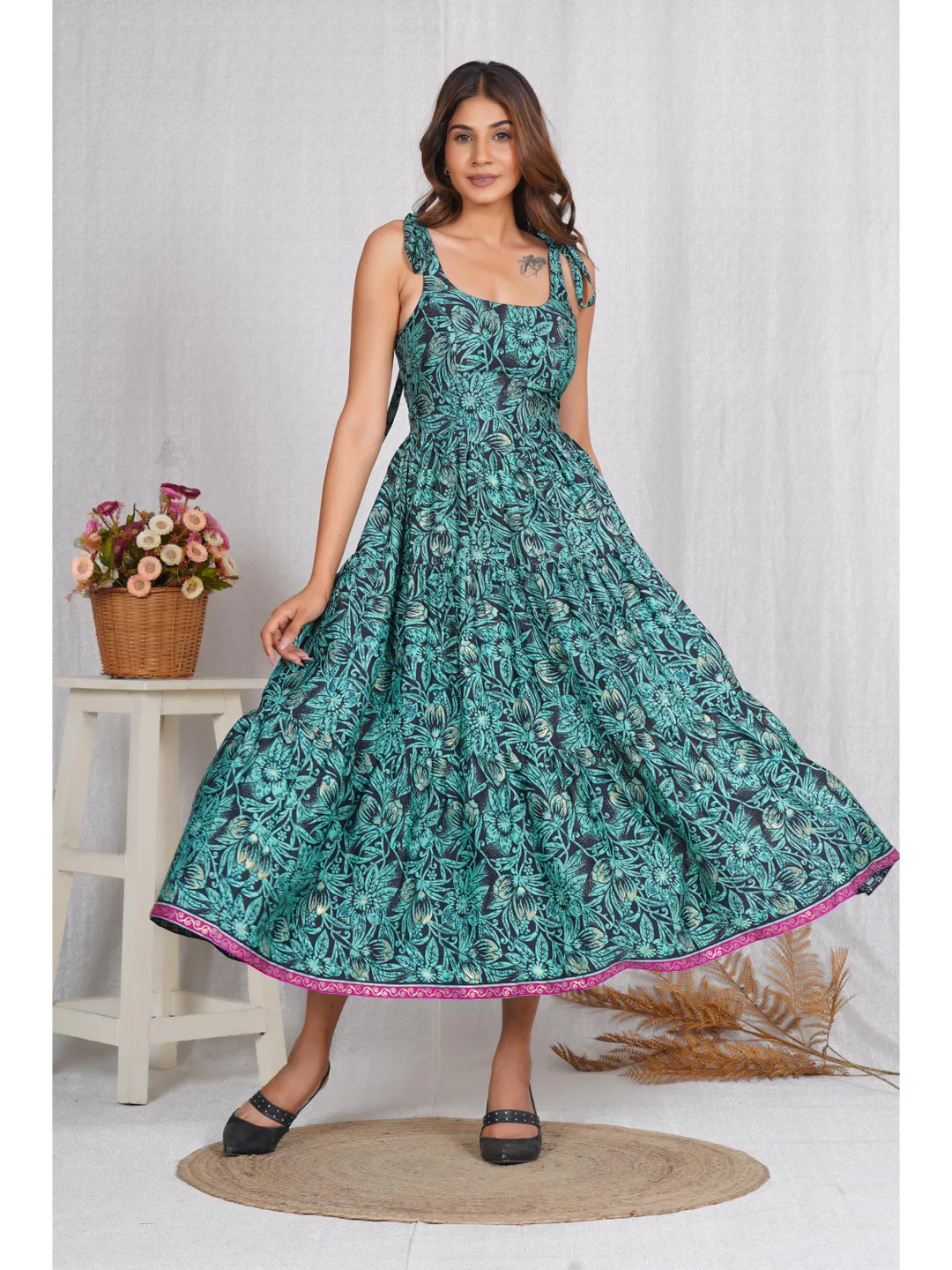 rayon midi summer dresses Yellow Batik Rayon Midi Dress: Handmade Button-Front Summer Dress with Pockets