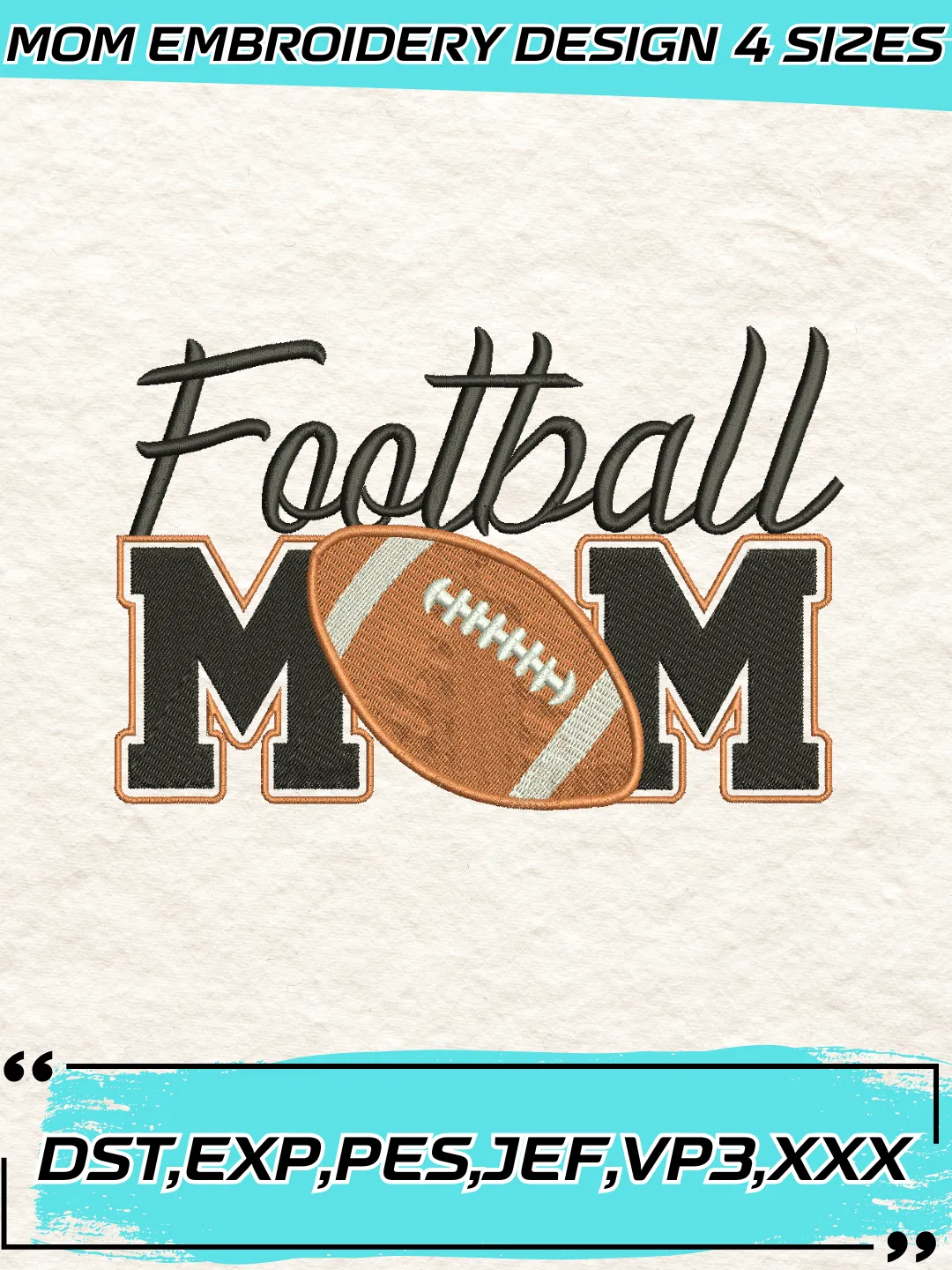 Football Mom Embroidery Design,Mother's Day Embroidery Design,Machine Embroidery Design File,4 Sizes, Digital Download_SP67