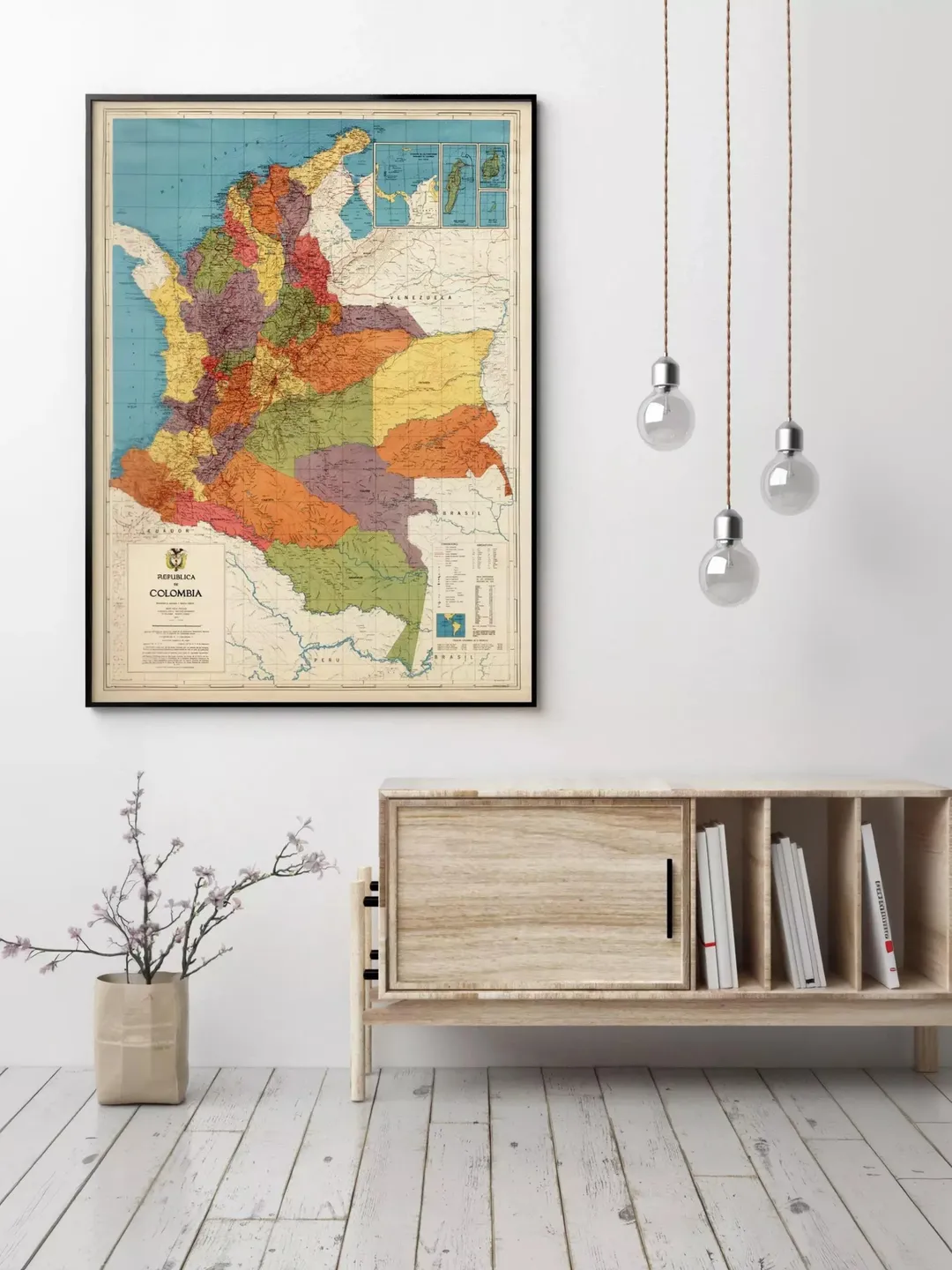 Vintage Colombia Map Print | Old Wall Map