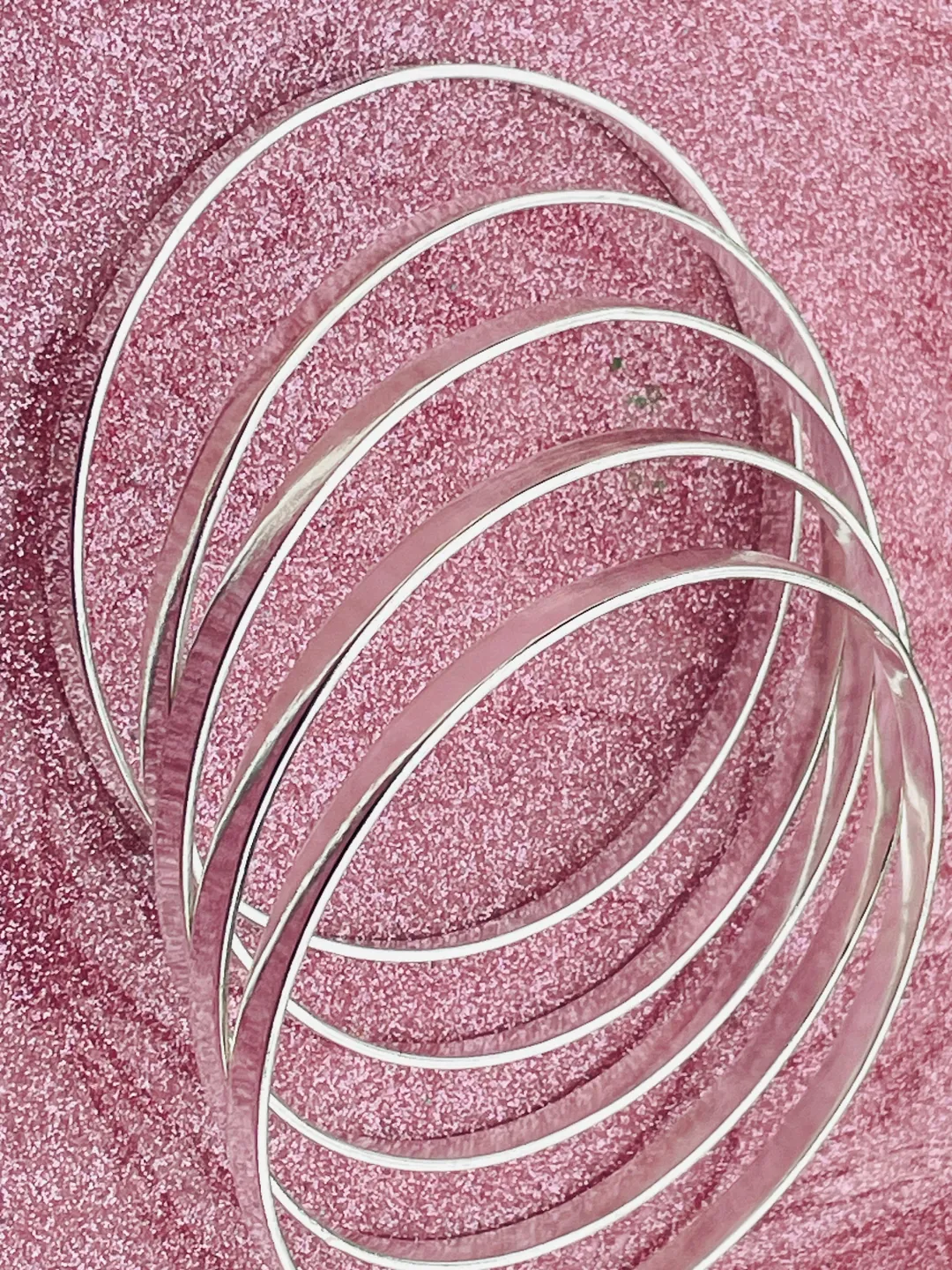Sterling Silver Stacking Bangles - Set of 5, Boho Style