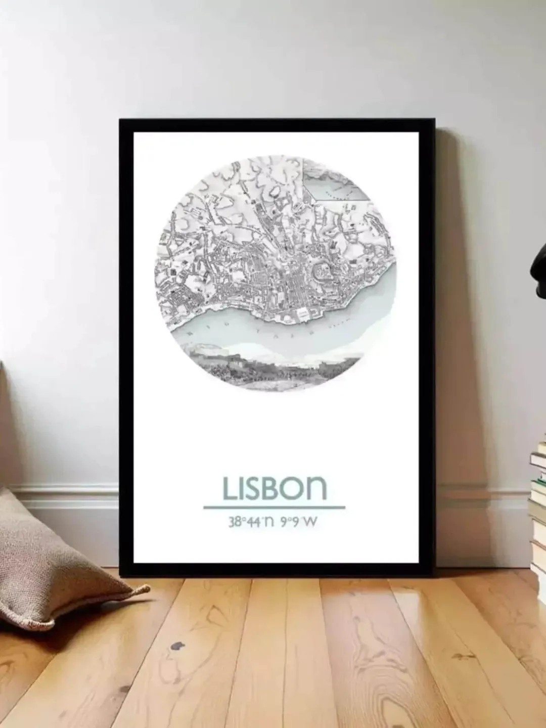 Lisbon Portugal City Poster, Minimalist Travel Art