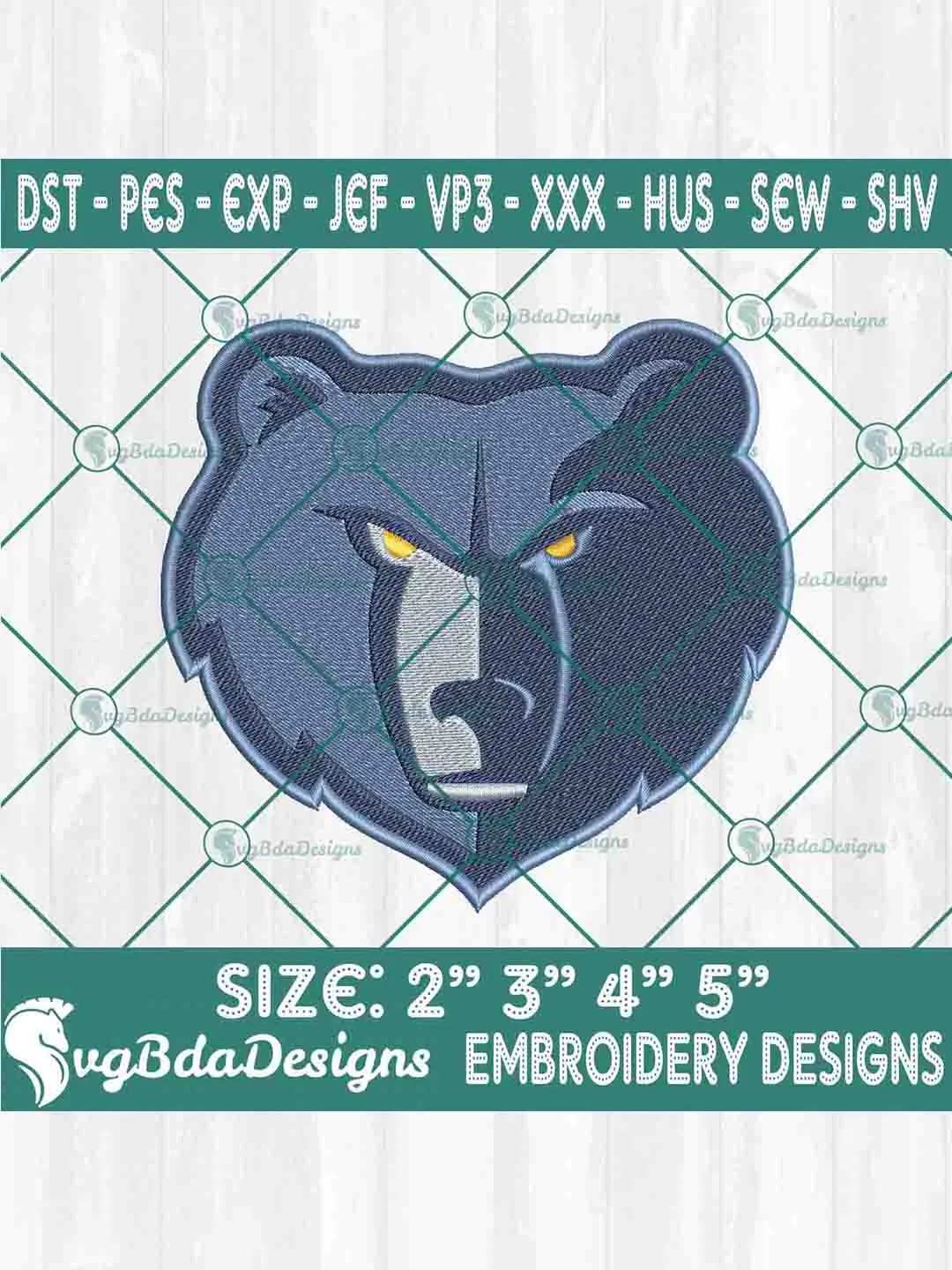 Memphis Grizzlies Machine Embroidery Design, NBA Embroidery Machine Designs