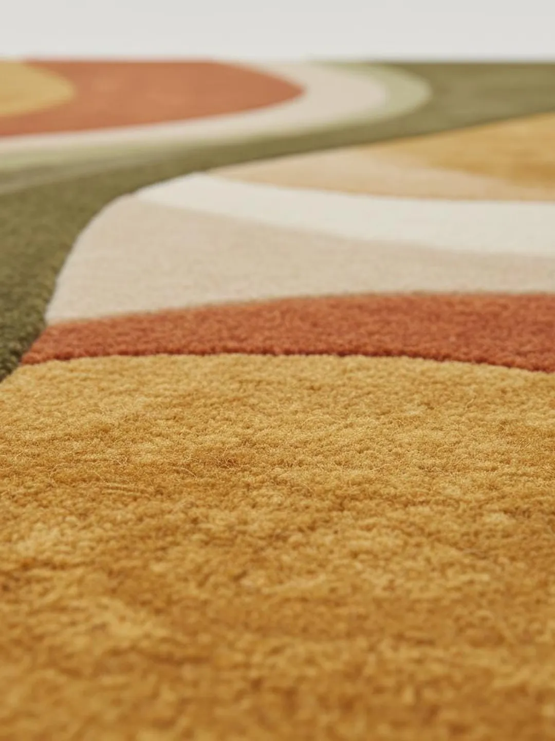 Abstract Wool Rug | Hand Tufted Sculptural Carpet | Retro Geometric 70s ...
