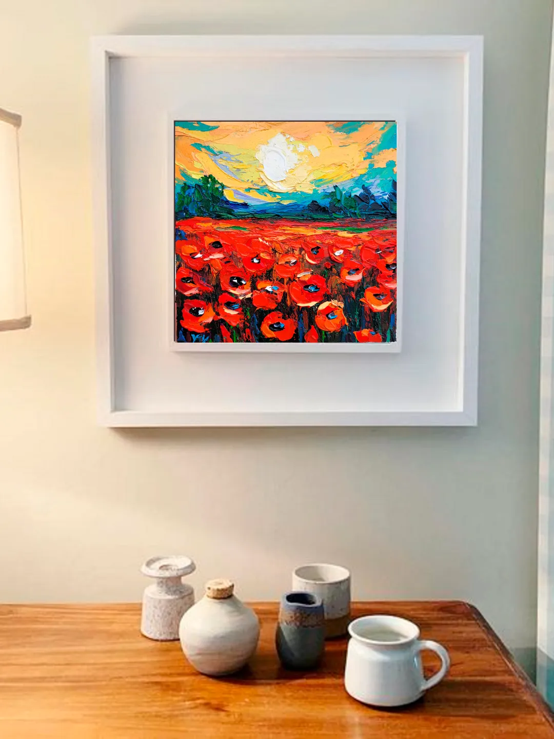 Red Poppy Painting Flower Original Art Impasto Oil Painting 6x6 ...