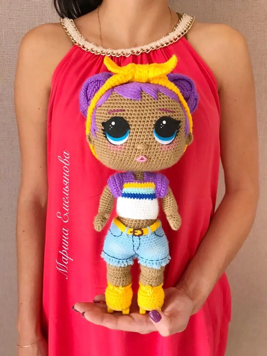 Digital Download - PDF. Crochet Pattern Doll Roller . DIY amigurumi toy tutorial.