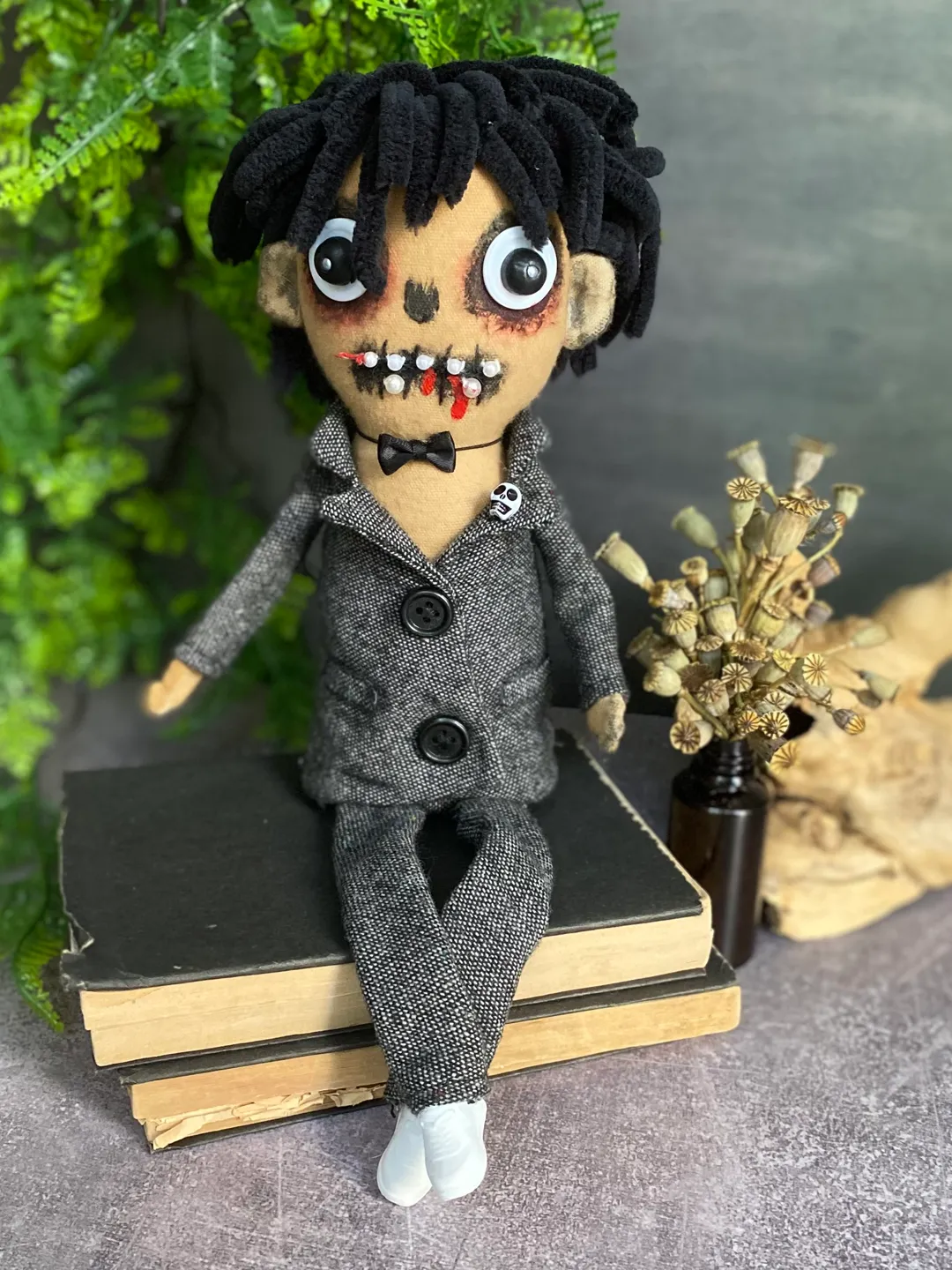 handmade halloween doll . boy doll . creepy cute doll