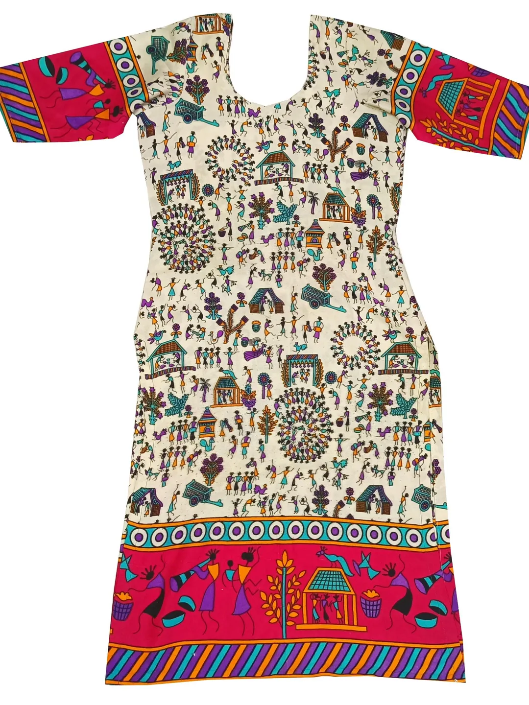 indian cotton tunic dress Classic Indian Hand Embroidered Cotton Tunic