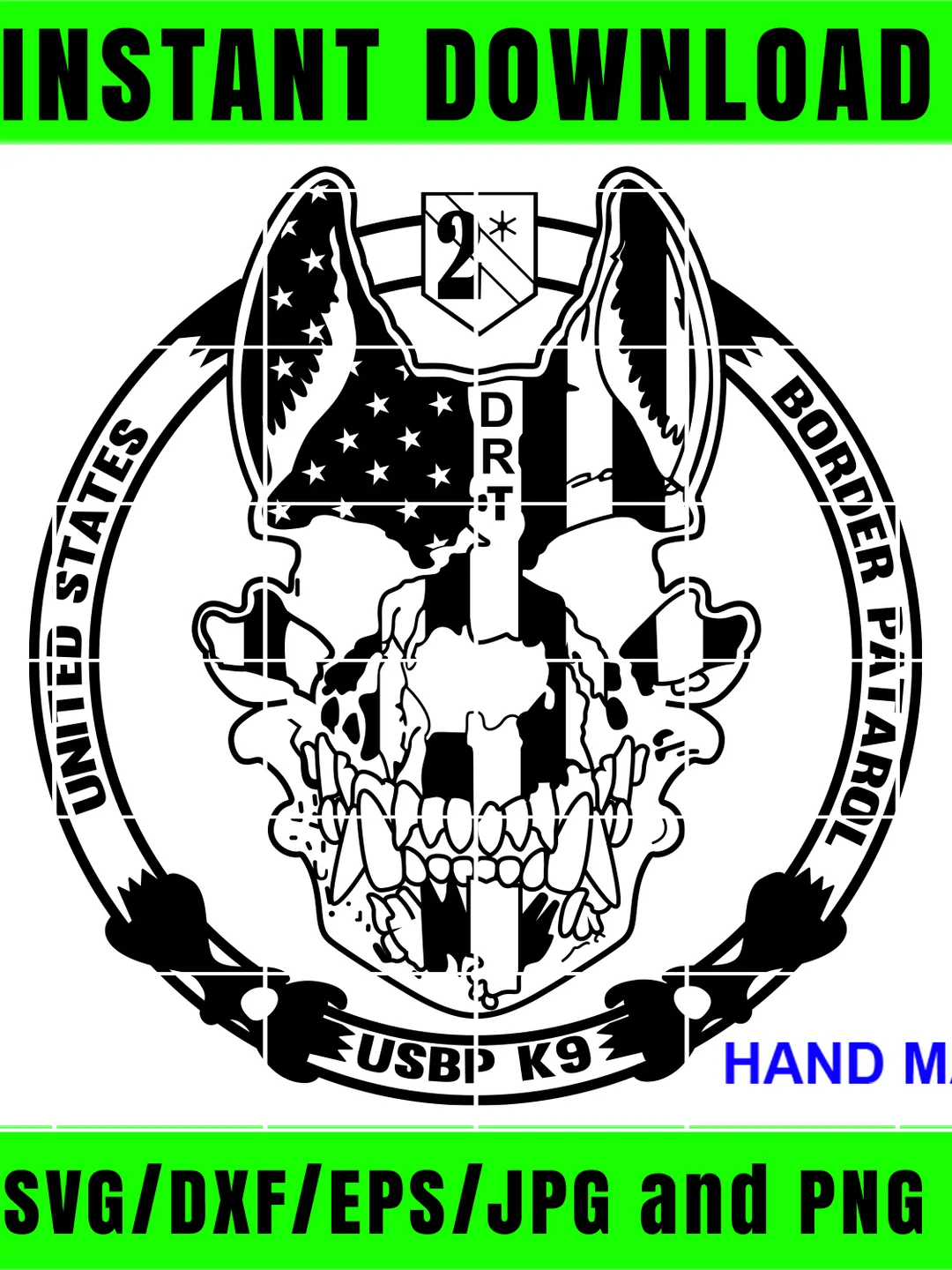 DRT アーテックス　Border Patrol US Border Patrol DRT USBP Vector K9 Patch Emblem Insignia Logo