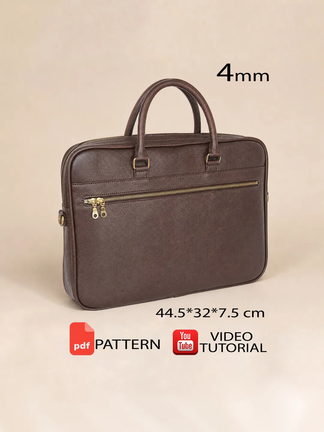 Pattern of men's briefcase for documents in PDF format. Briefcase for ...