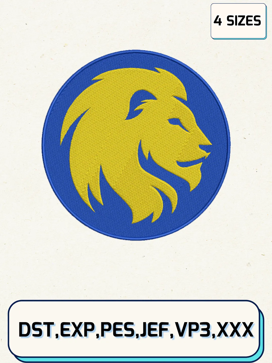 A&M-Commerce Lions Embroidery Design Files, NCAA Logos Embroidery Designs, Machine Embroidery Files, 4 Sizes