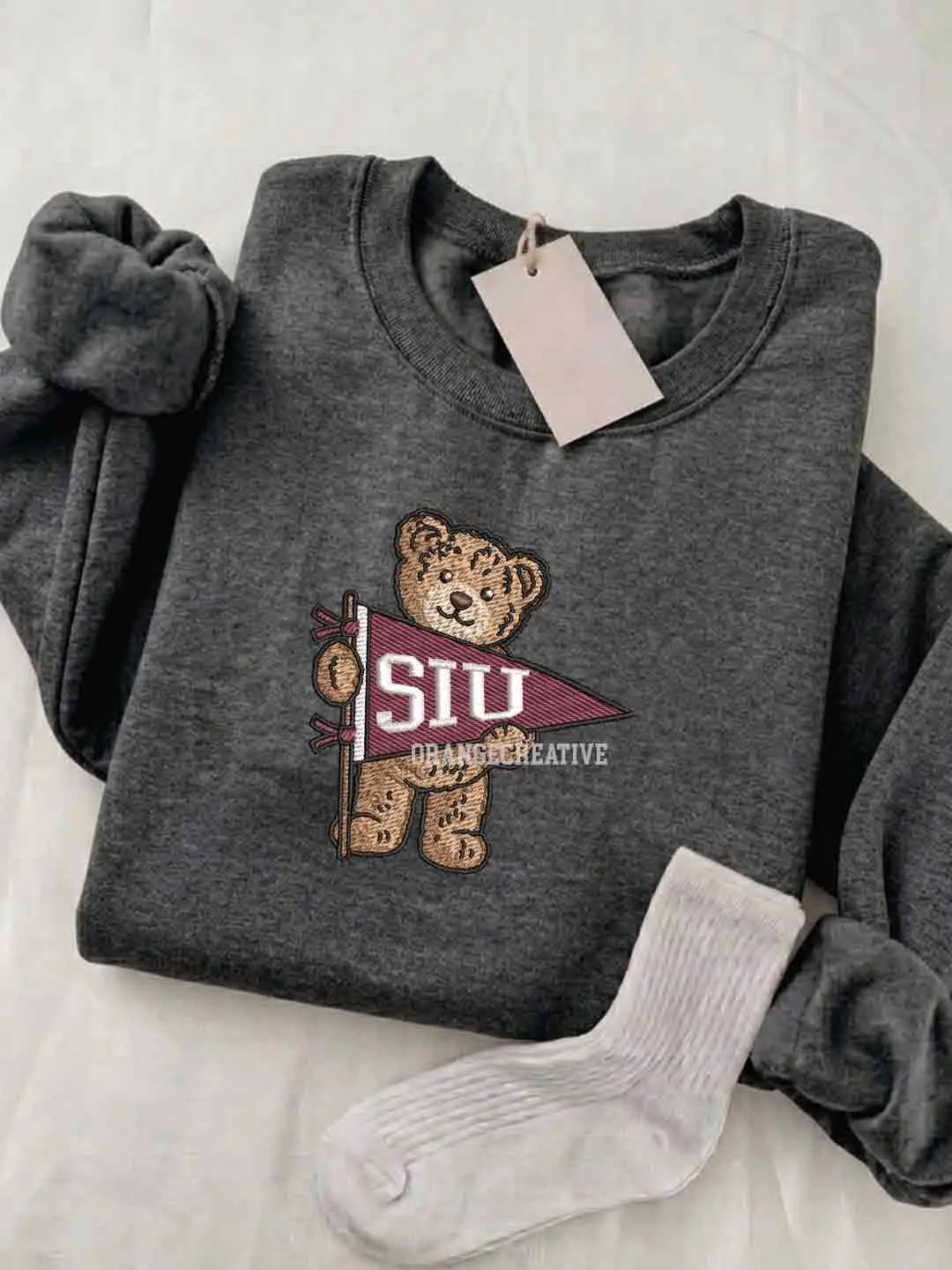 Southern Illinois Salukis Embroidered Sweatshirt, College Embroidered Crewneck, NCAA SIU Salukis Team Embroidered Shirt, Teddy Bear Sweatshirt, Gift for Collegue