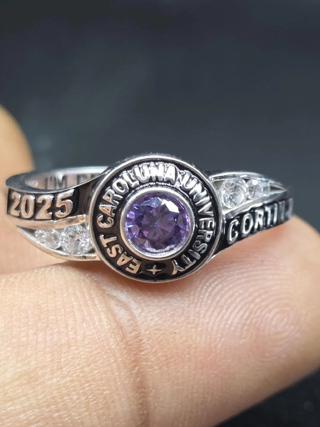 University Class Ring 2025 – Custom Birthstone Ring – 925 Sterling ...