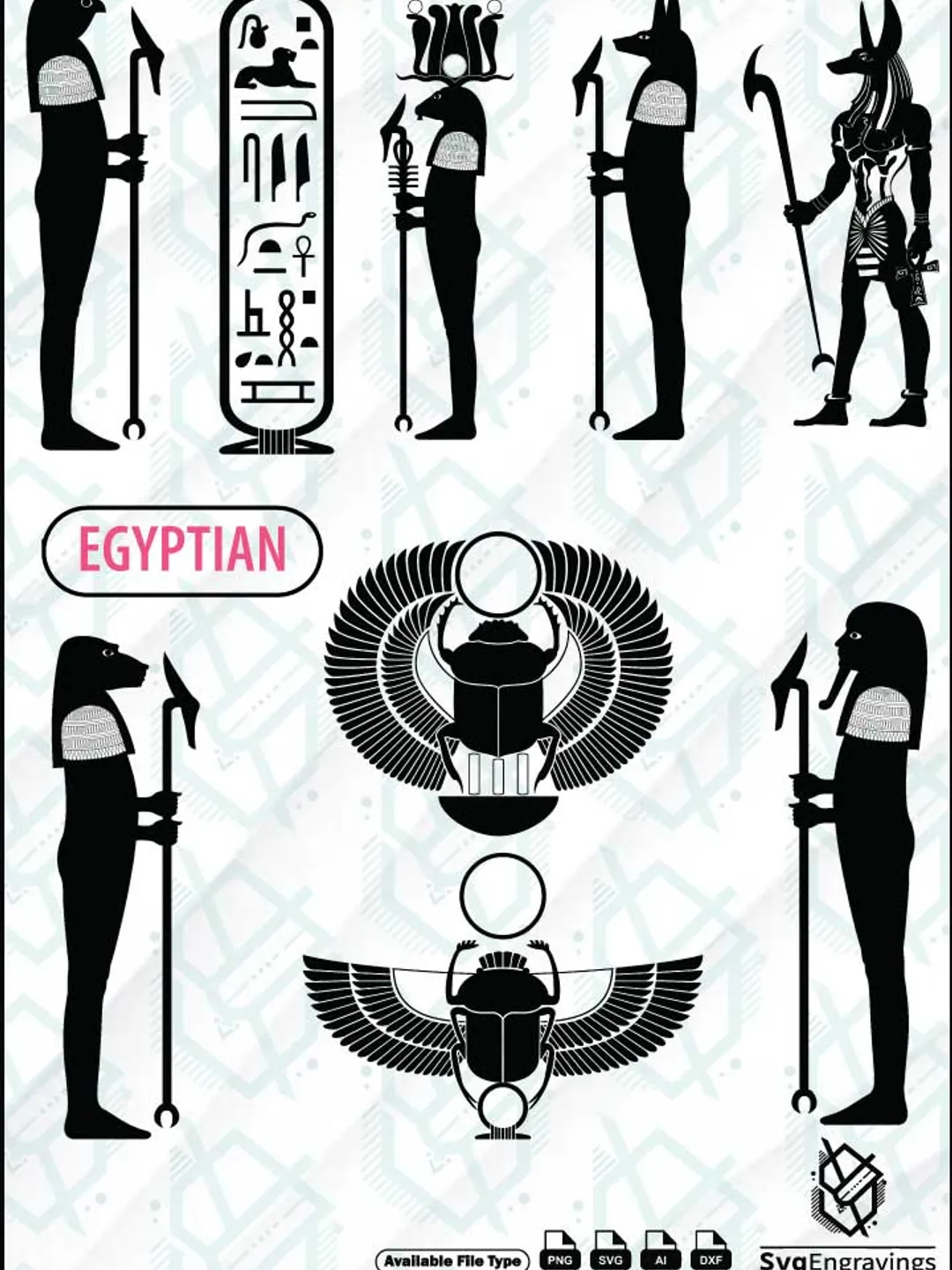 51 EGYPTIAN Symbols Vector Bundle | High-Quality Ai, SVG, PNG & DXF ...