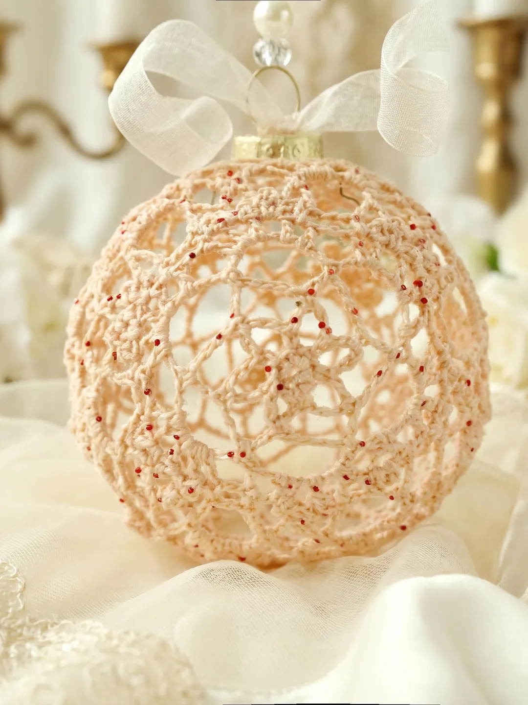 Crochet Lace Bauble Pattern, 3D Sphere Wedding Ornament (PDF Pattern)