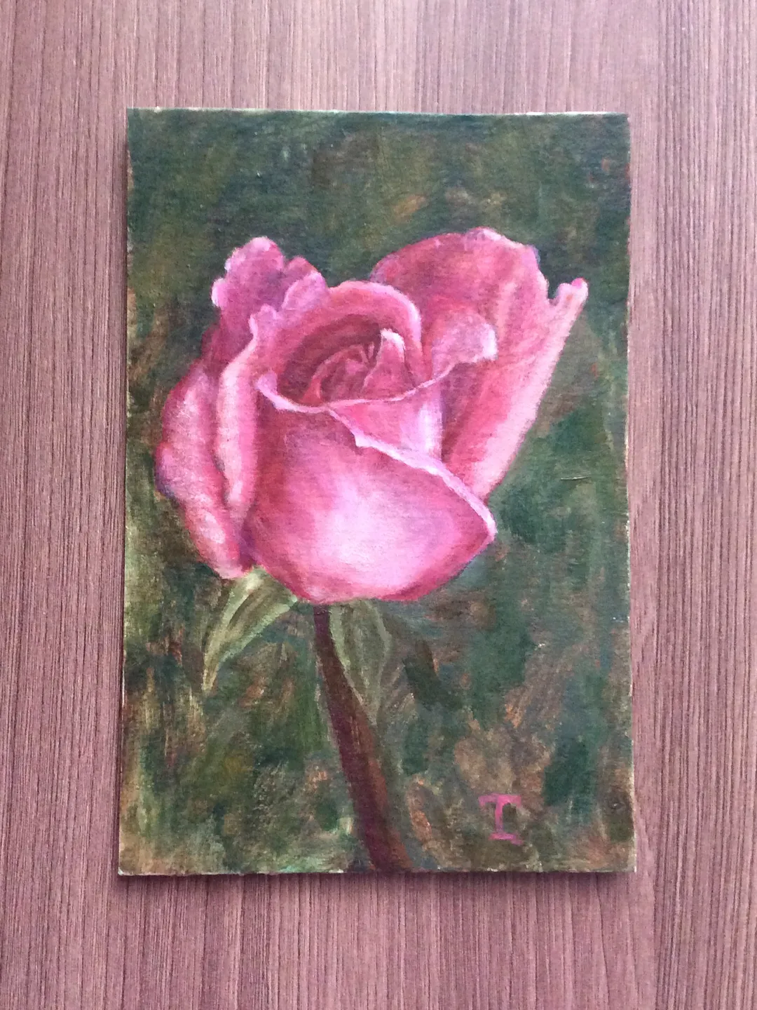 "Rose" oil small painting flower stilllife original wall art picture artwork floral