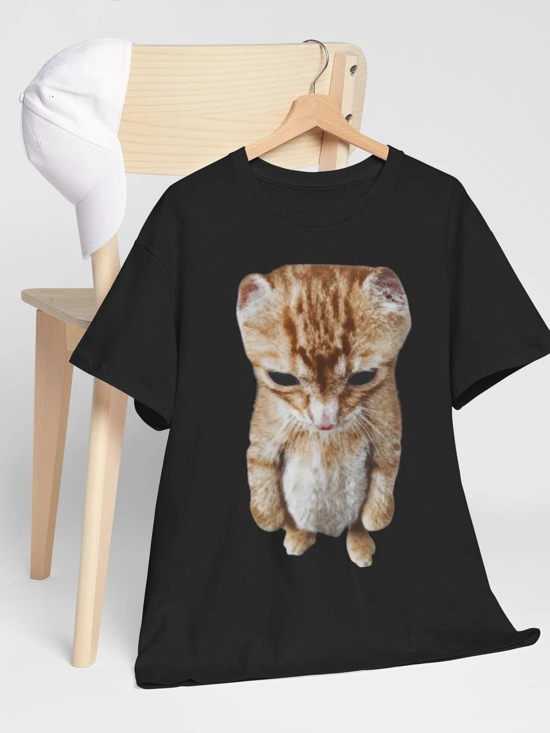 Sad Kitten Illustration T-Shirt | Comforting Cat Lover Tee