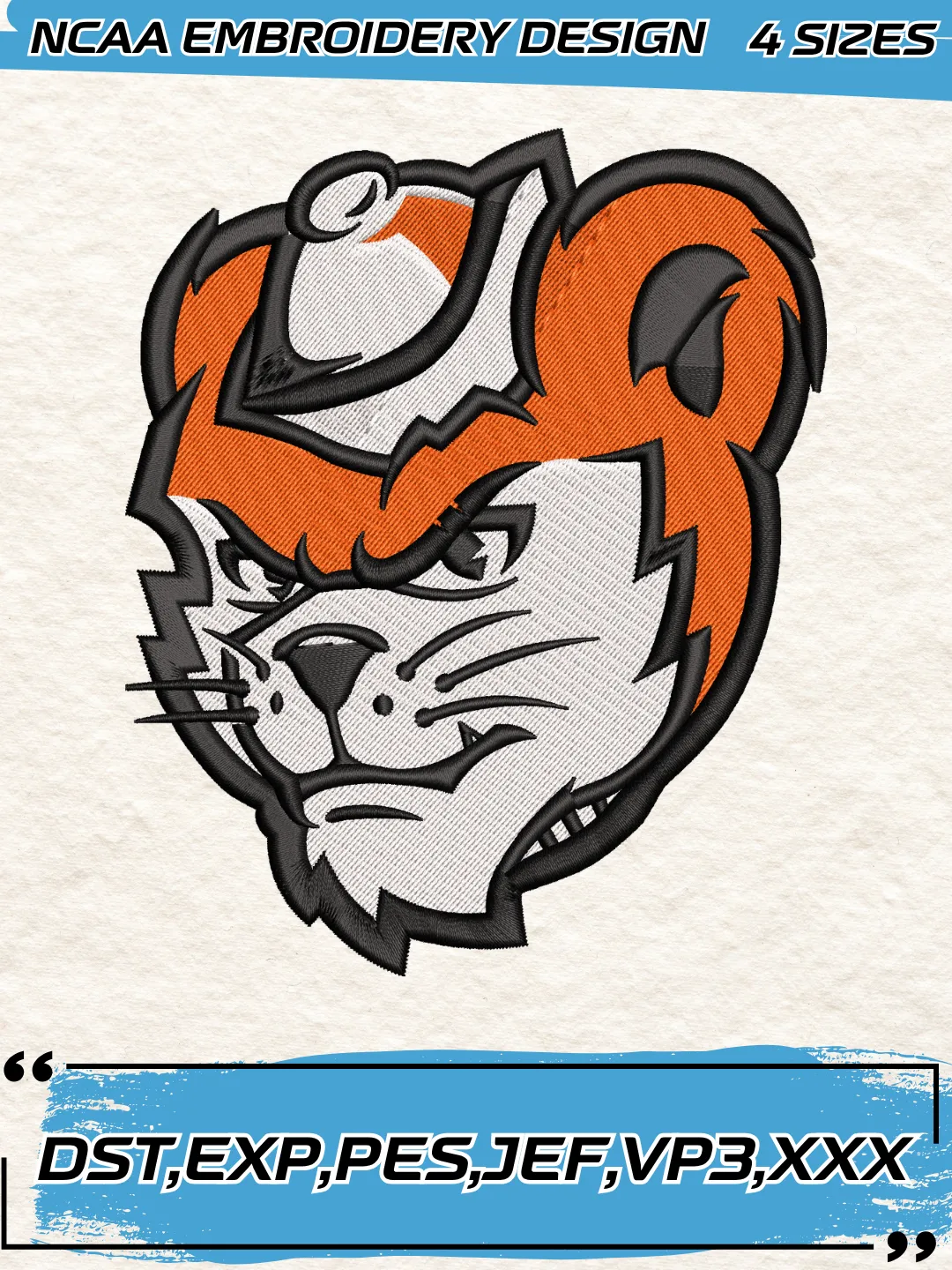 Sam Houston State Bearkats Mascot Logos Embroidery Design,NCAA Logo Embroidery Design,Machine Embroidery Design File,4 Sizes, Digital Download