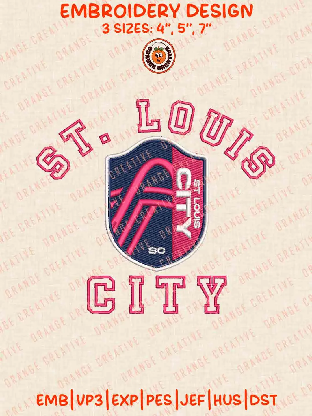 MLS St Louis CITY SC Word Logo Embroidery Files, MLS St Louis CITY SC Embroidery Designs, League Soccer Machine Embroidery Files, MLS St Louis CITY SC Team Machine Embroidery, 3 sizes, Digital Download