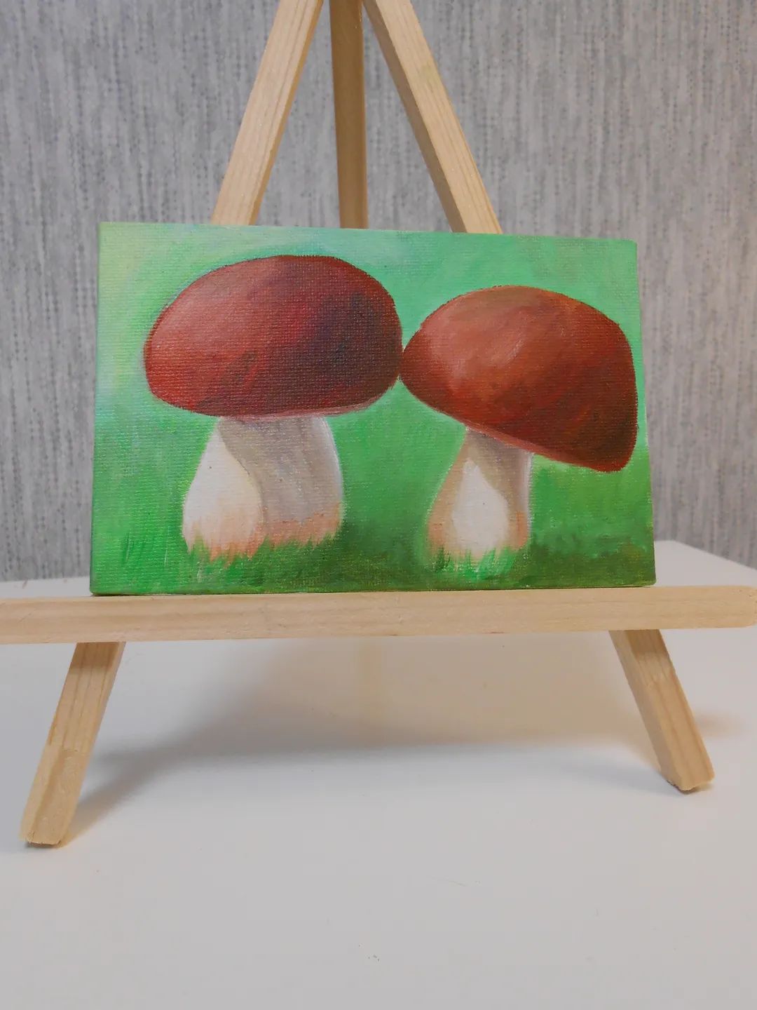 Mushrooms. Oil painting.
