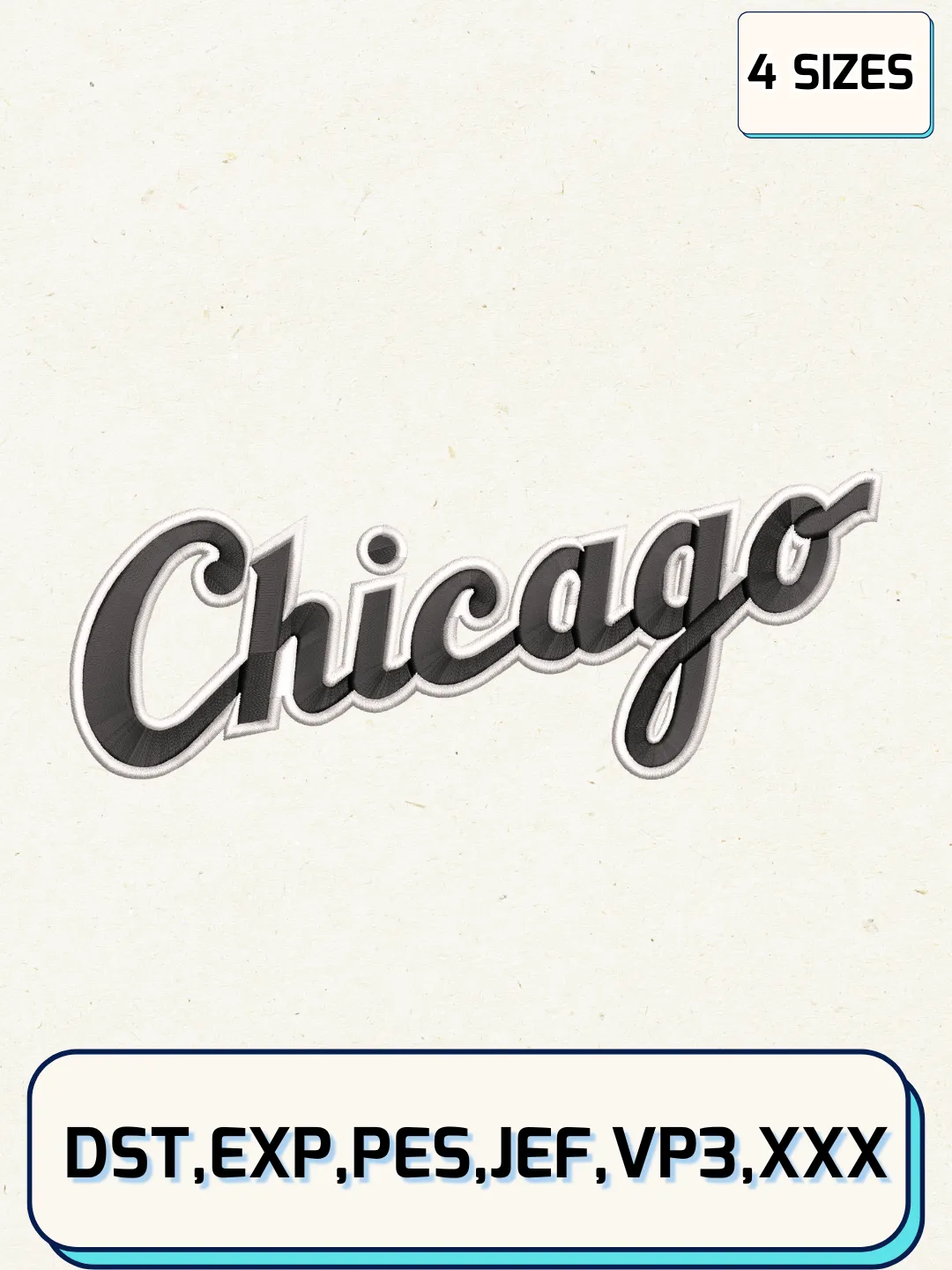 Chicago White Sox Jersey Logos Embroidery Design Files, MLB Logos Embroidery Designs, Machine Embroidery Files, 4 Sizes